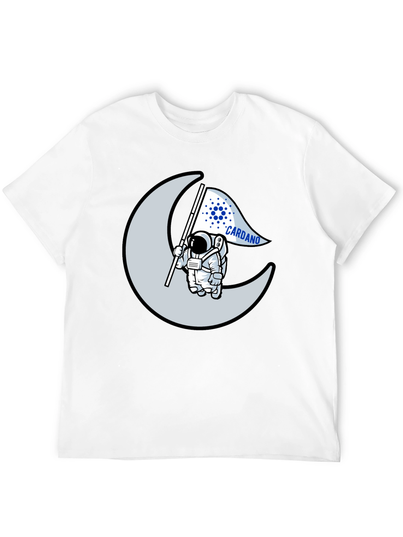Cardano Astronaut Moon Black T-Shirt Crypto ADA