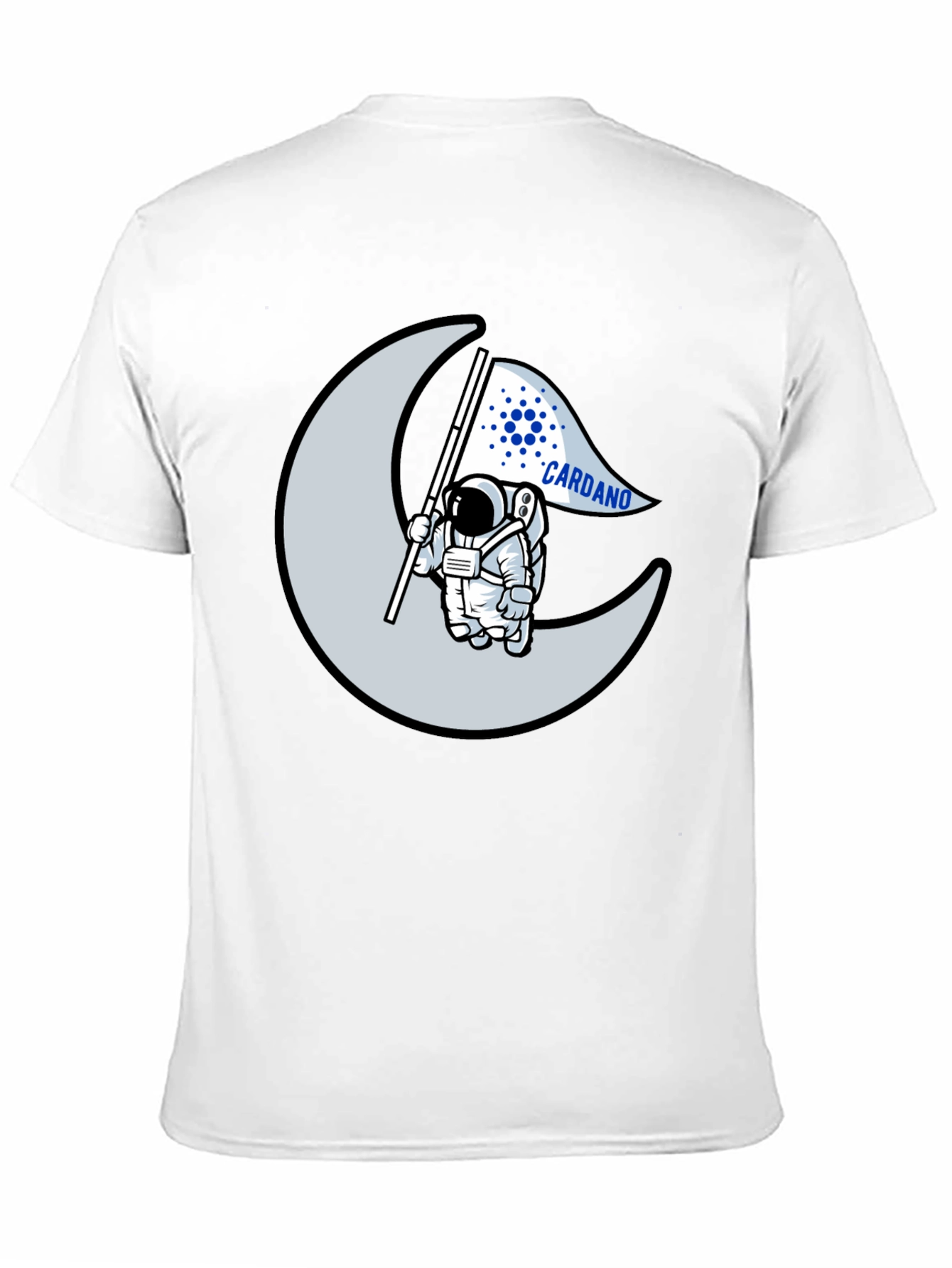 Cardano Astronaut Moon Black T-Shirt Crypto ADA