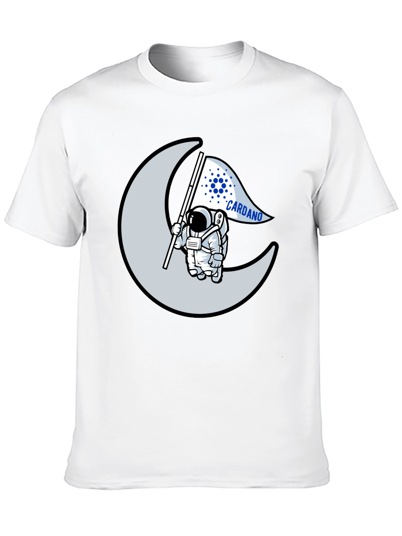 Cardano Astronaut Moon Black T-Shirt Crypto ADA