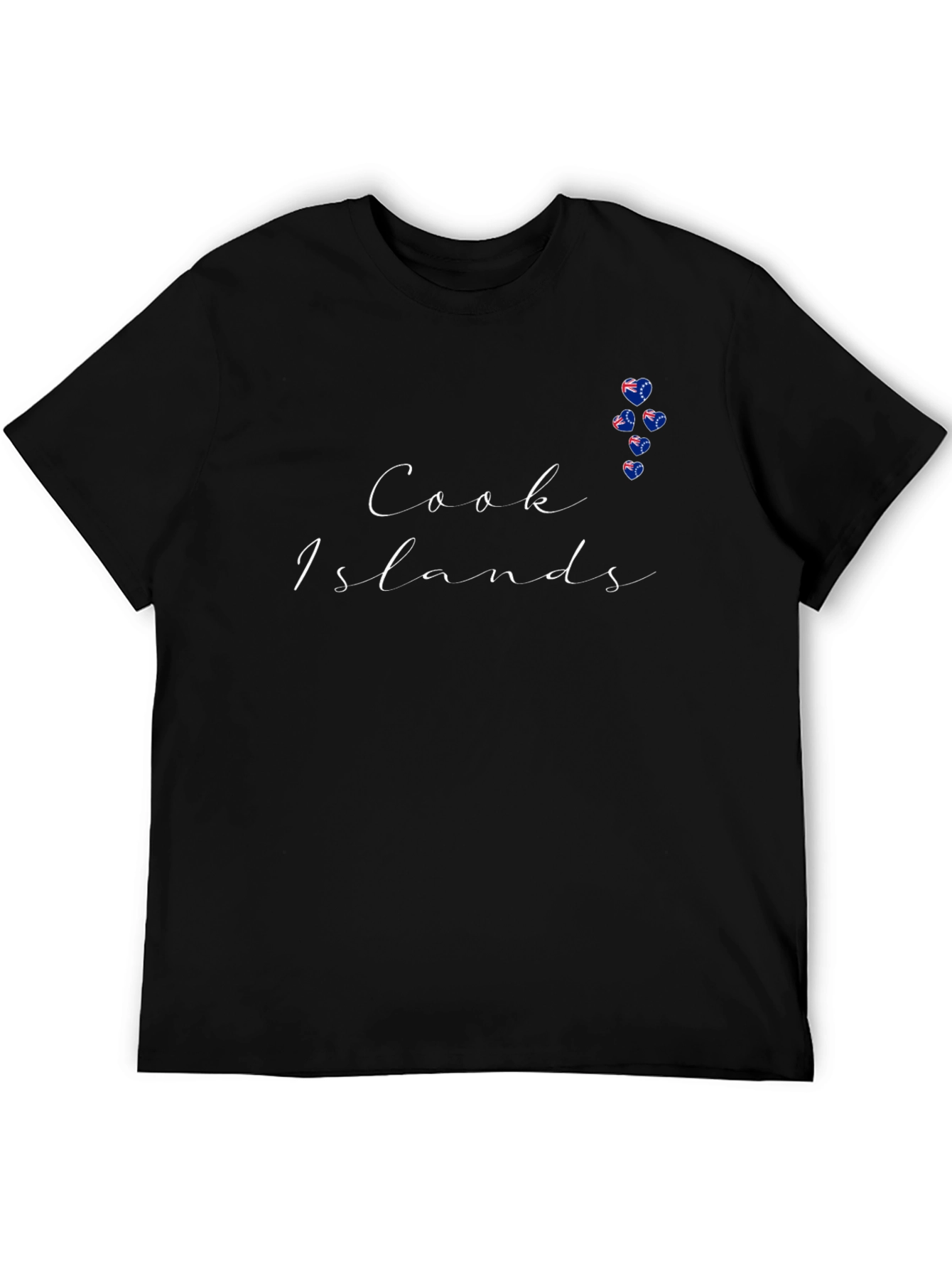 Cook Islands Black T-Shirt with Hearts