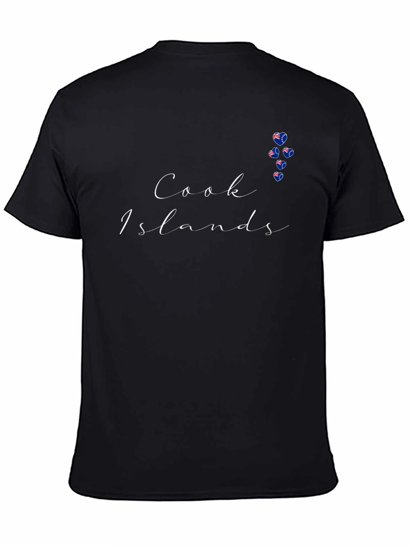 Cook Islands Black T-Shirt with Hearts