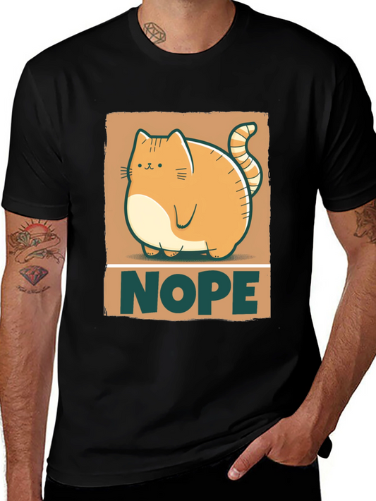 Nope Cat Graphic Tee - Funny Cat Lover Shirt