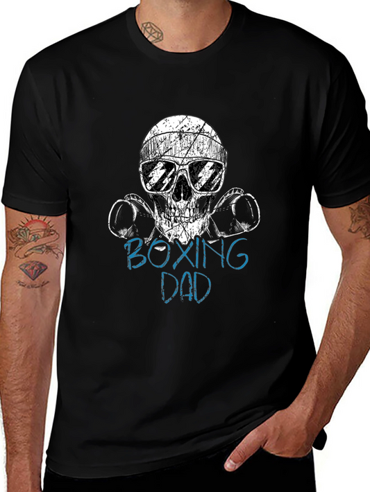 Boxing Dad Skull T-Shirt - Cool Fathers Day Gift!