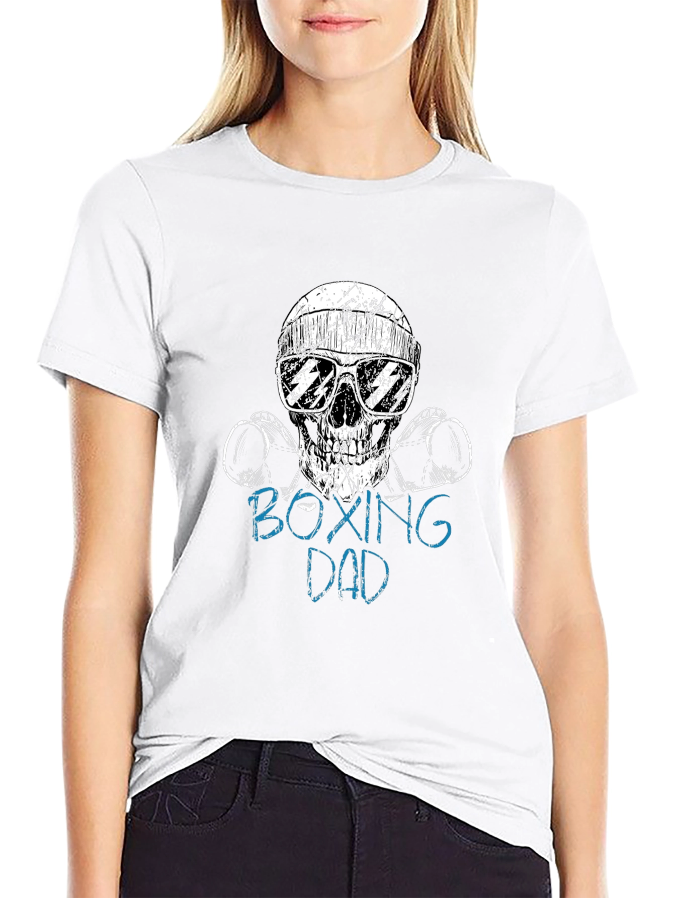 Boxing Dad Skull T-Shirt - Cool Fathers Day Gift!