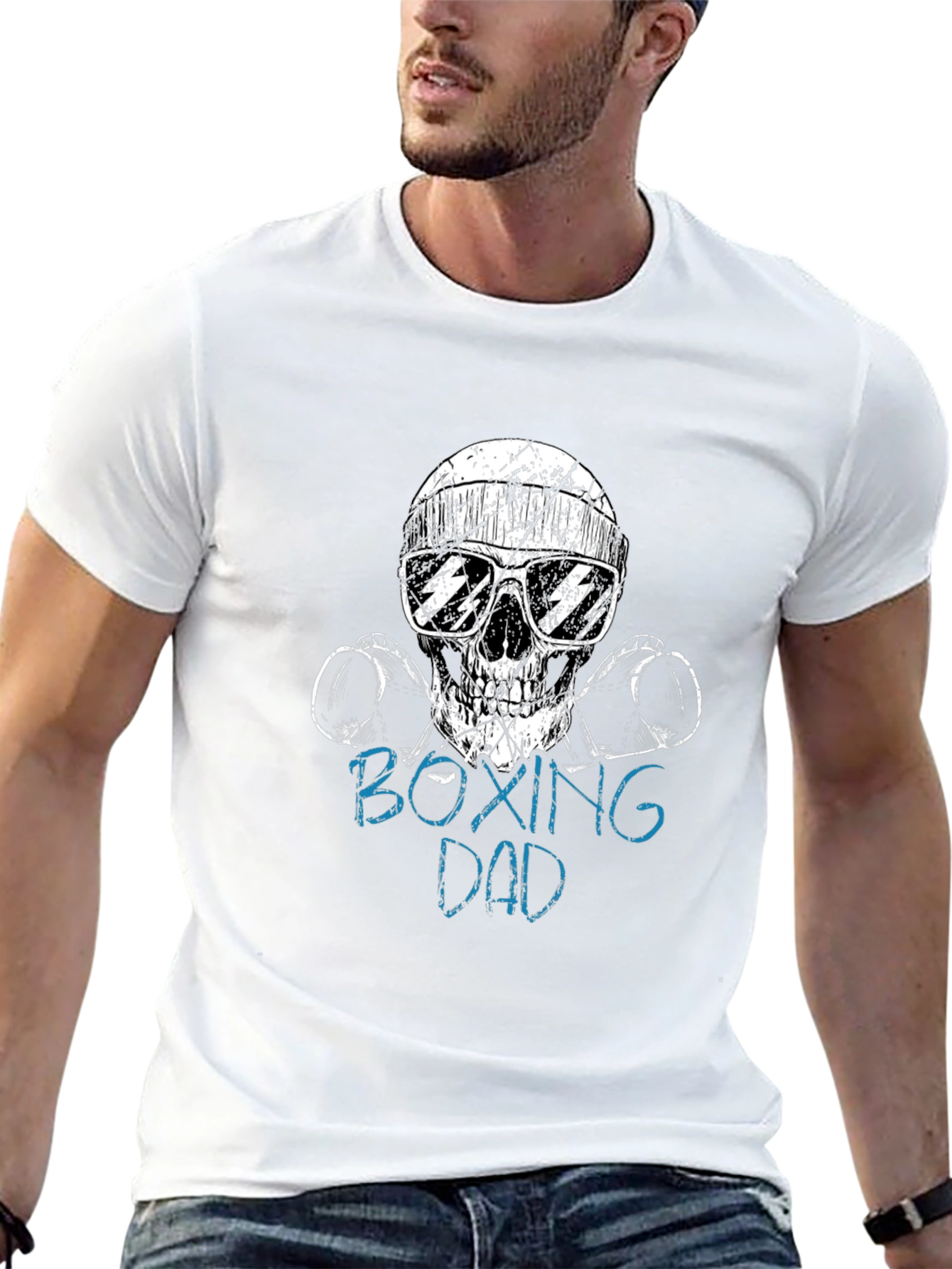 Boxing Dad Skull T-Shirt - Cool Fathers Day Gift!