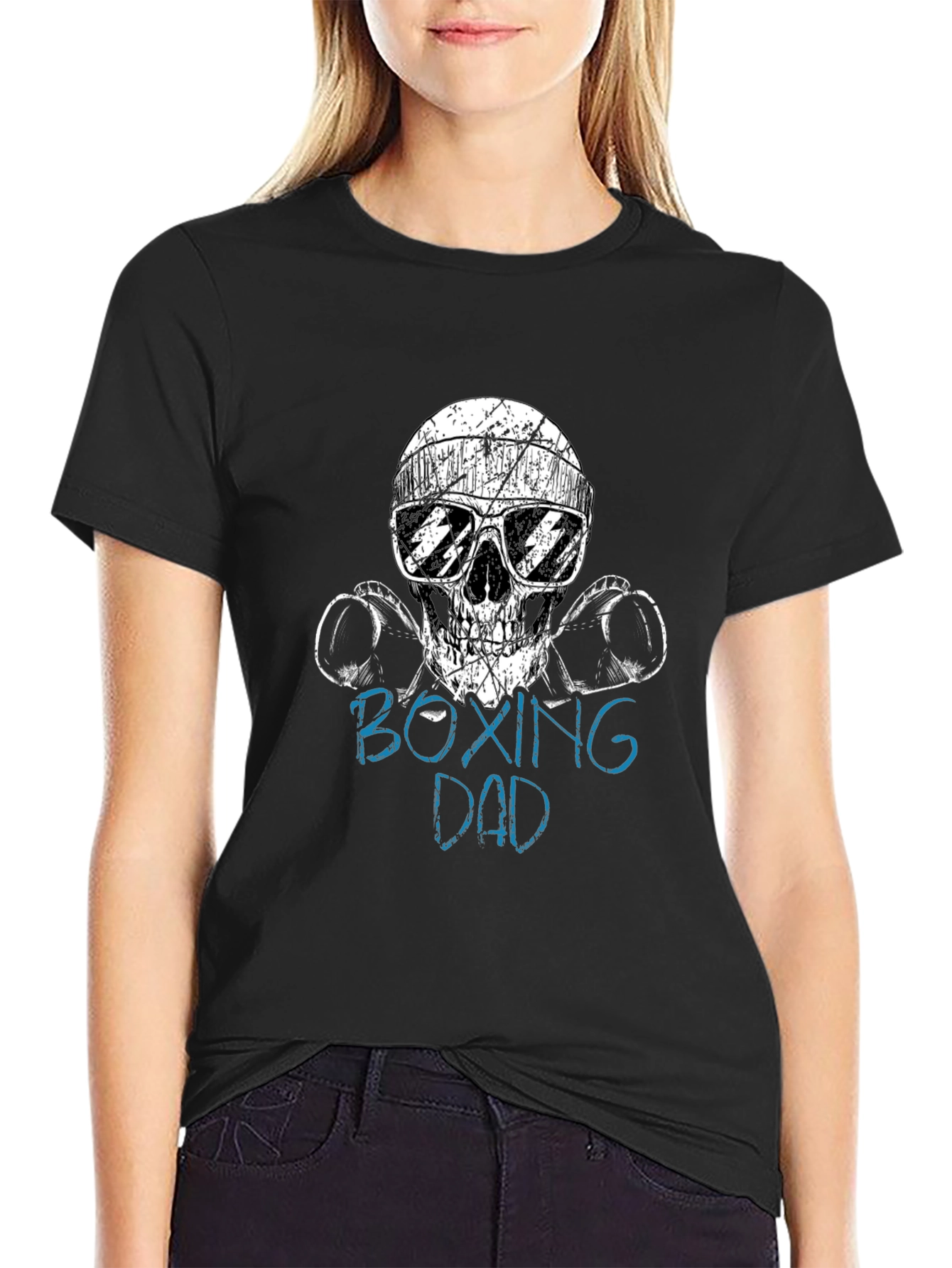 Boxing Dad Skull T-Shirt - Cool Fathers Day Gift!