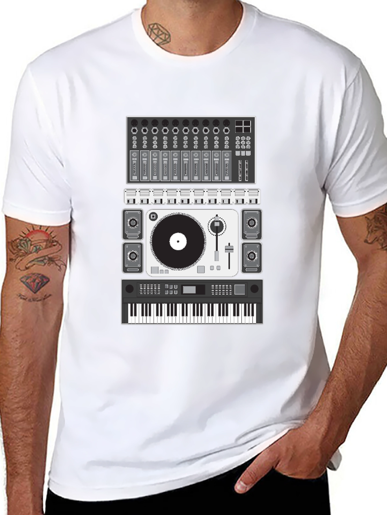 DJ Music Producer Black Graphic T-Shirt