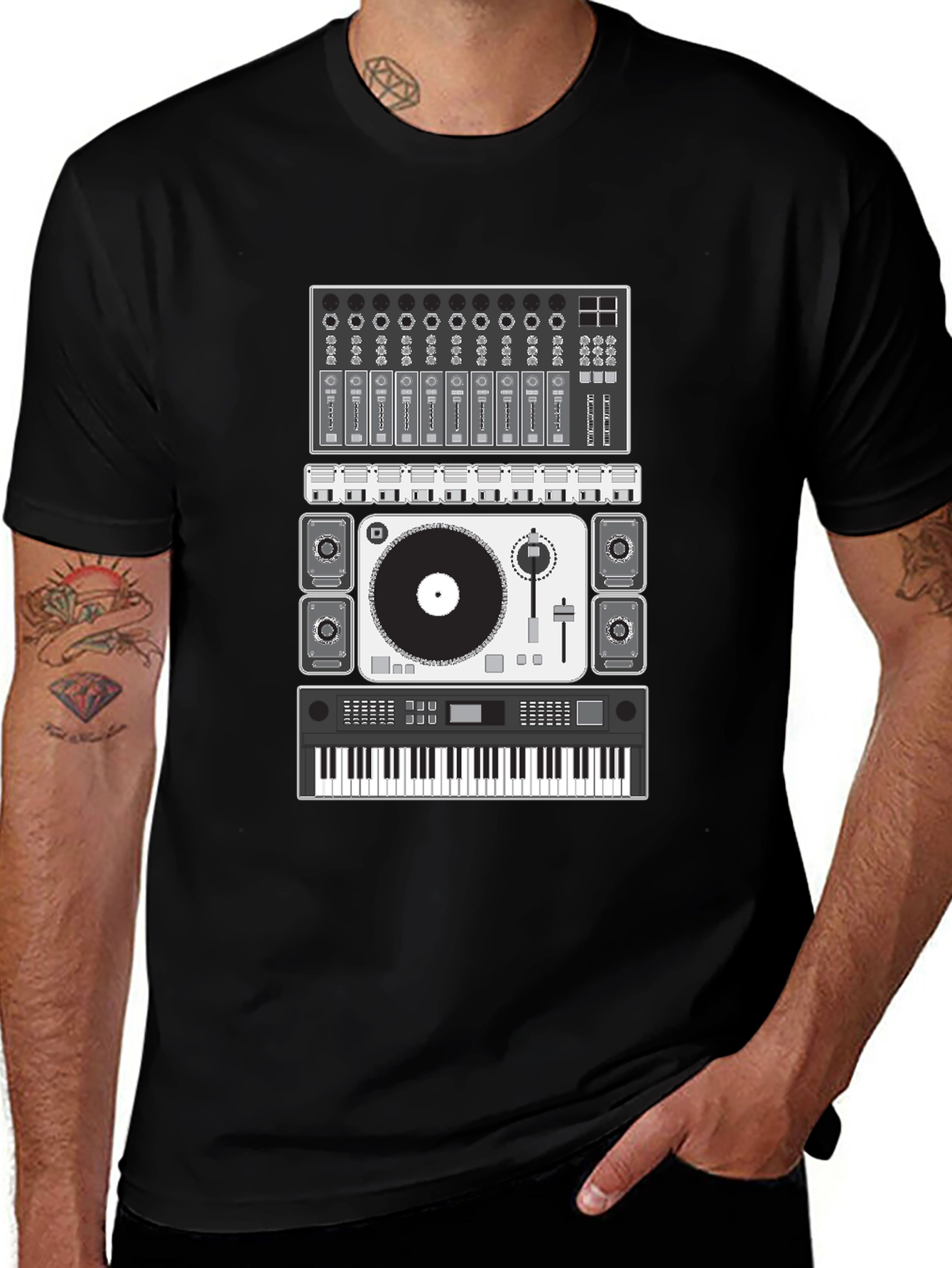 DJ Music Producer Black Graphic T-Shirt