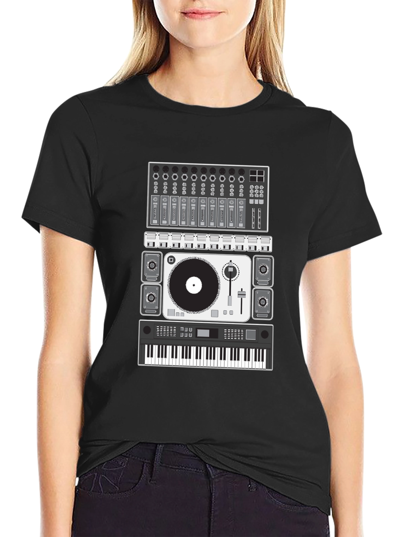 DJ Music Producer Black Graphic T-Shirt