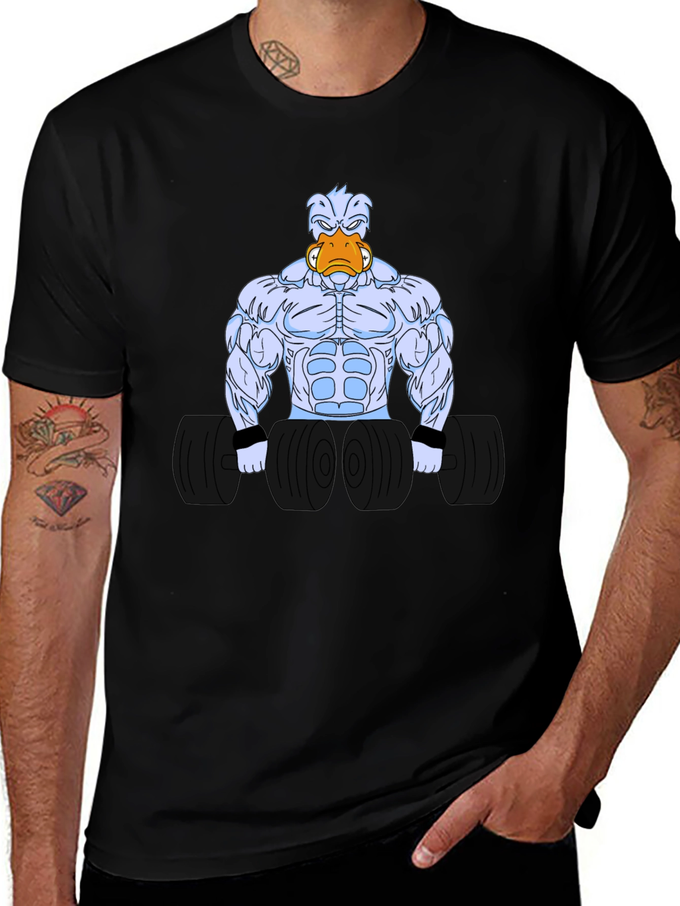 Muscle Duck Lifting Weights T-Shirt