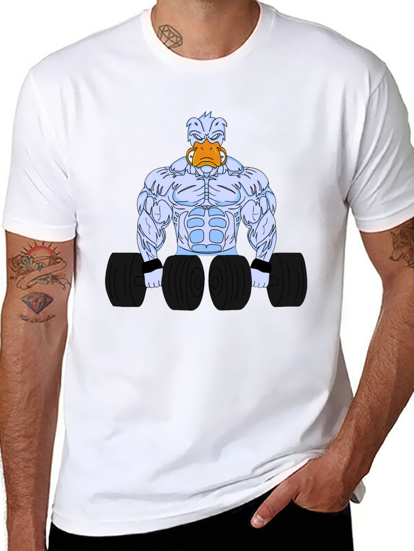 Muscle Duck Lifting Weights T-Shirt