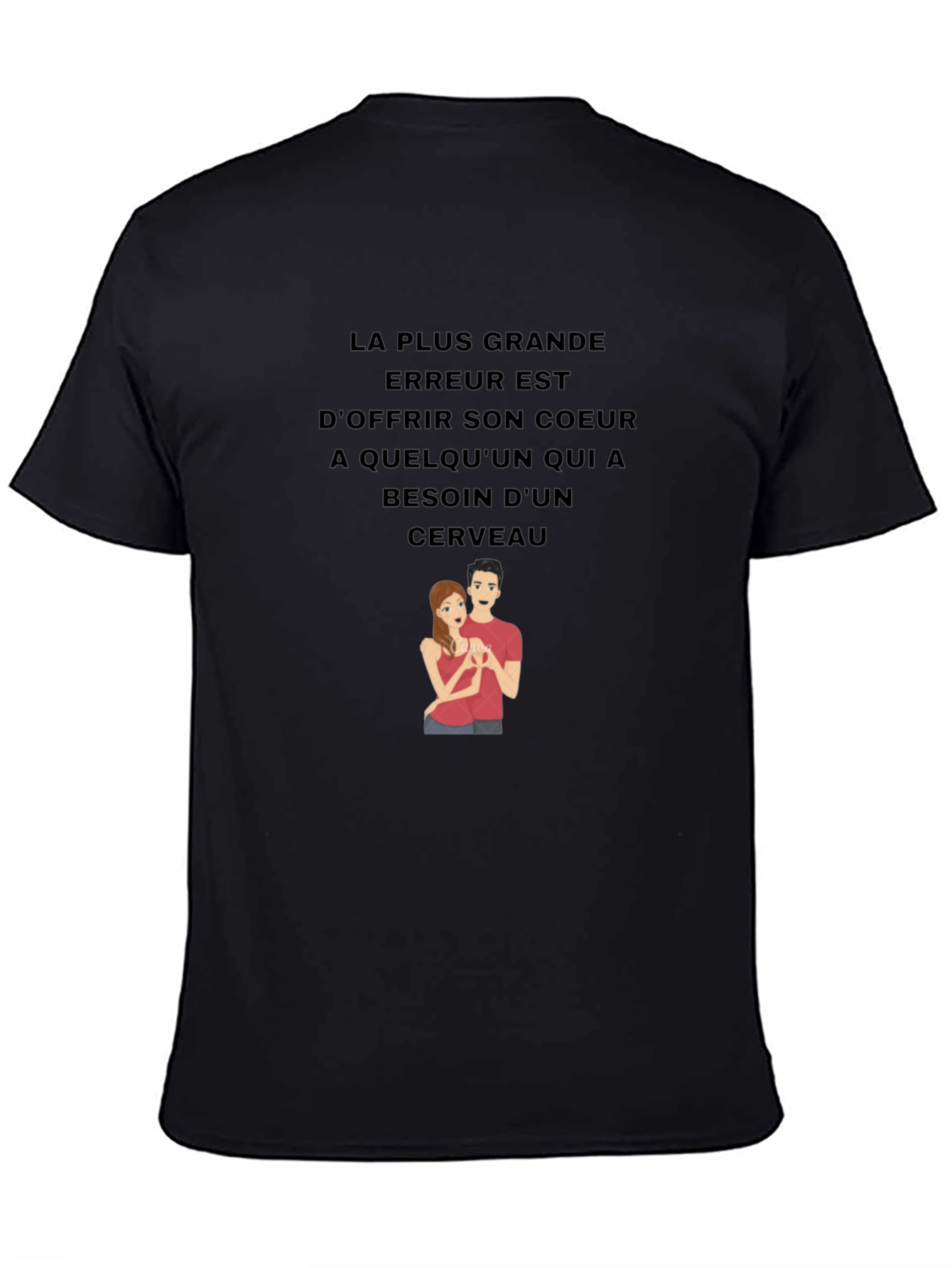 Humorous Graphic Tee - Heart & Brain Design