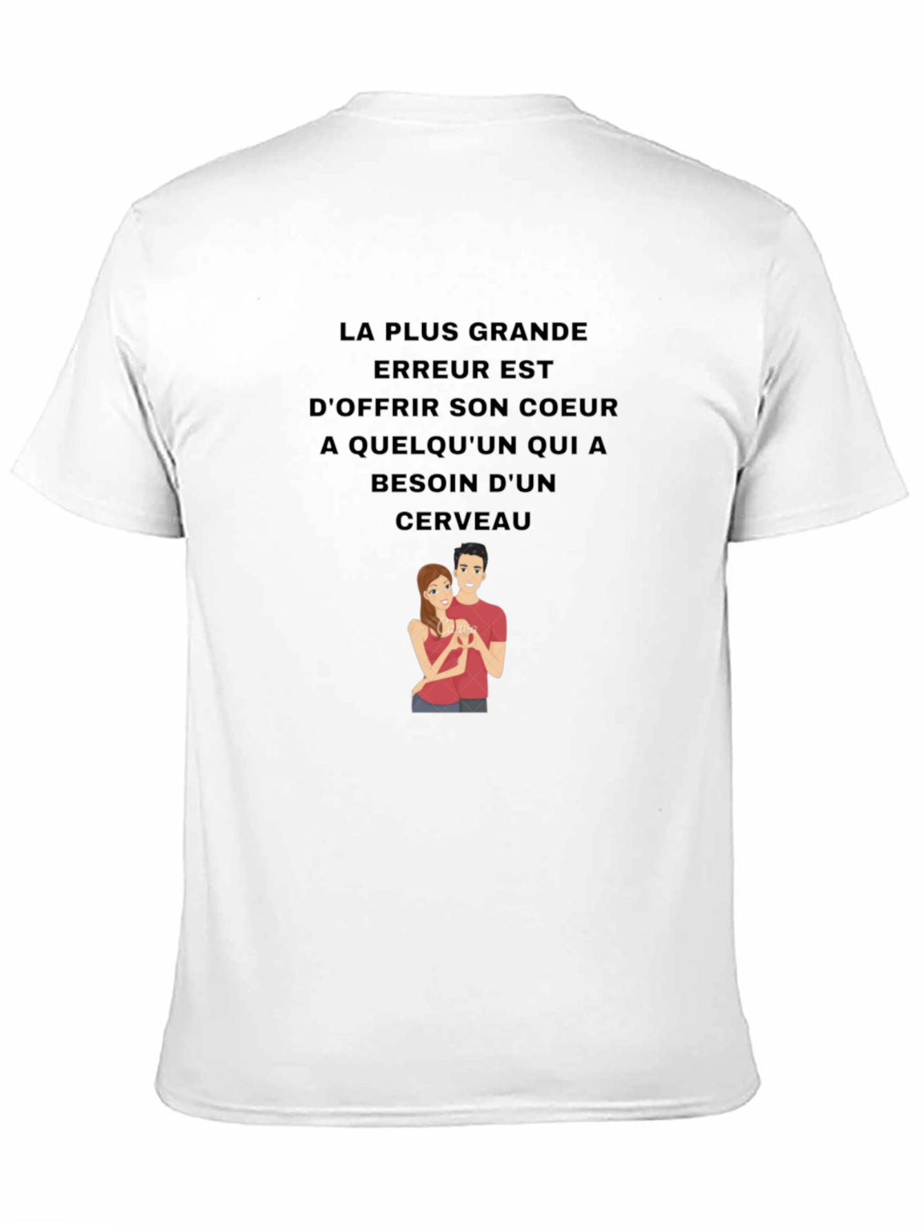 Humorous Graphic Tee - Heart & Brain Design