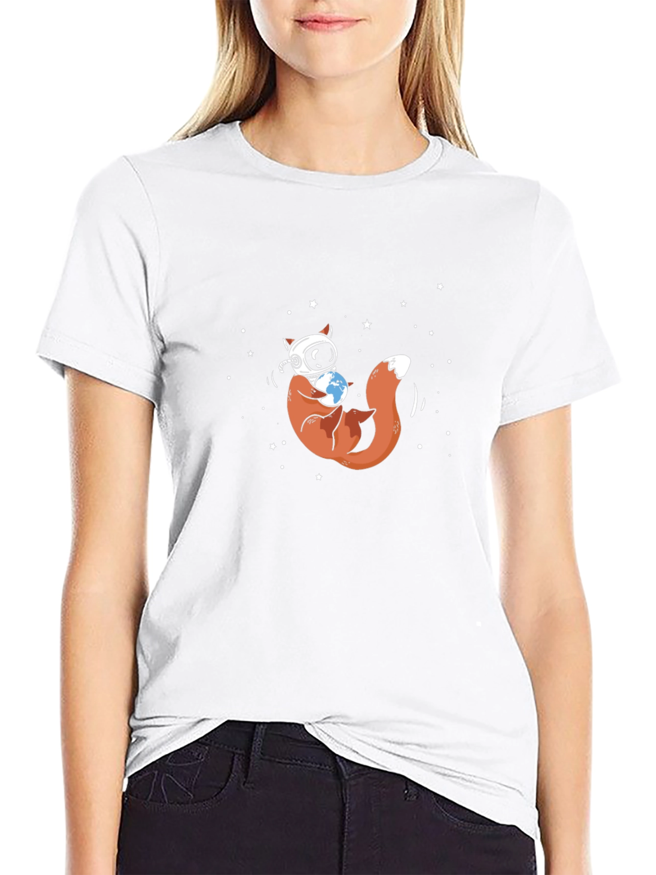 Astronaut Fox Graphic Tee - Space Explorer Design