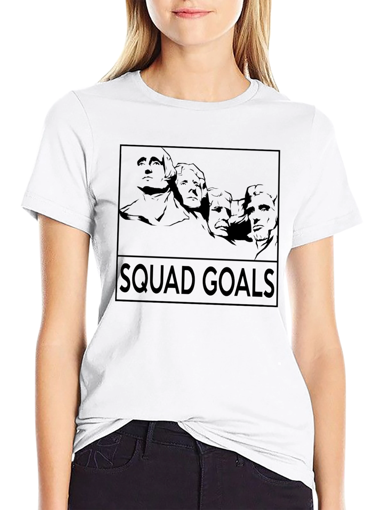 Squad Goals Mount Rushmore Graphic Tee - Black