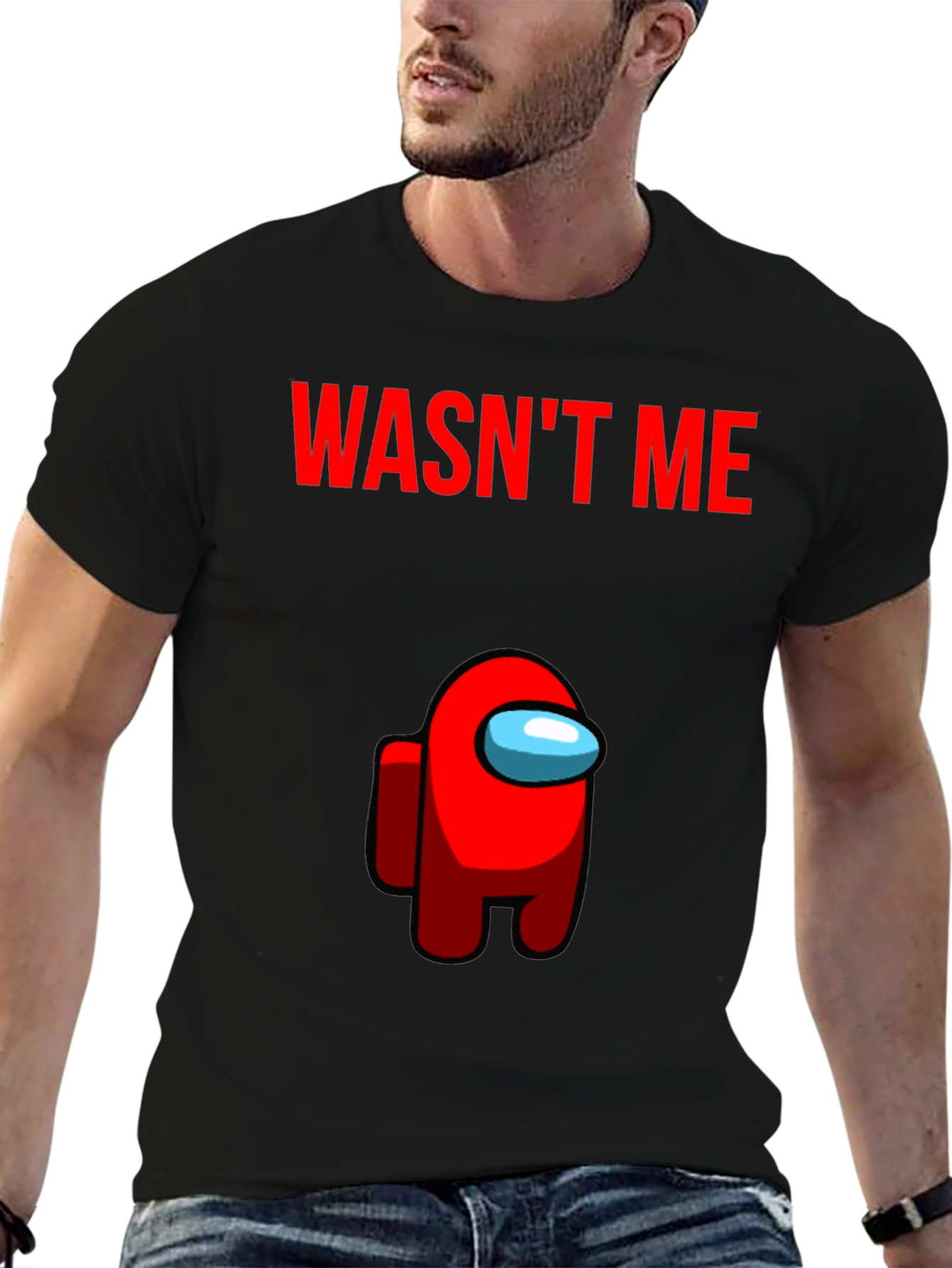 Among Us Wasnt Me Black T-Shirt