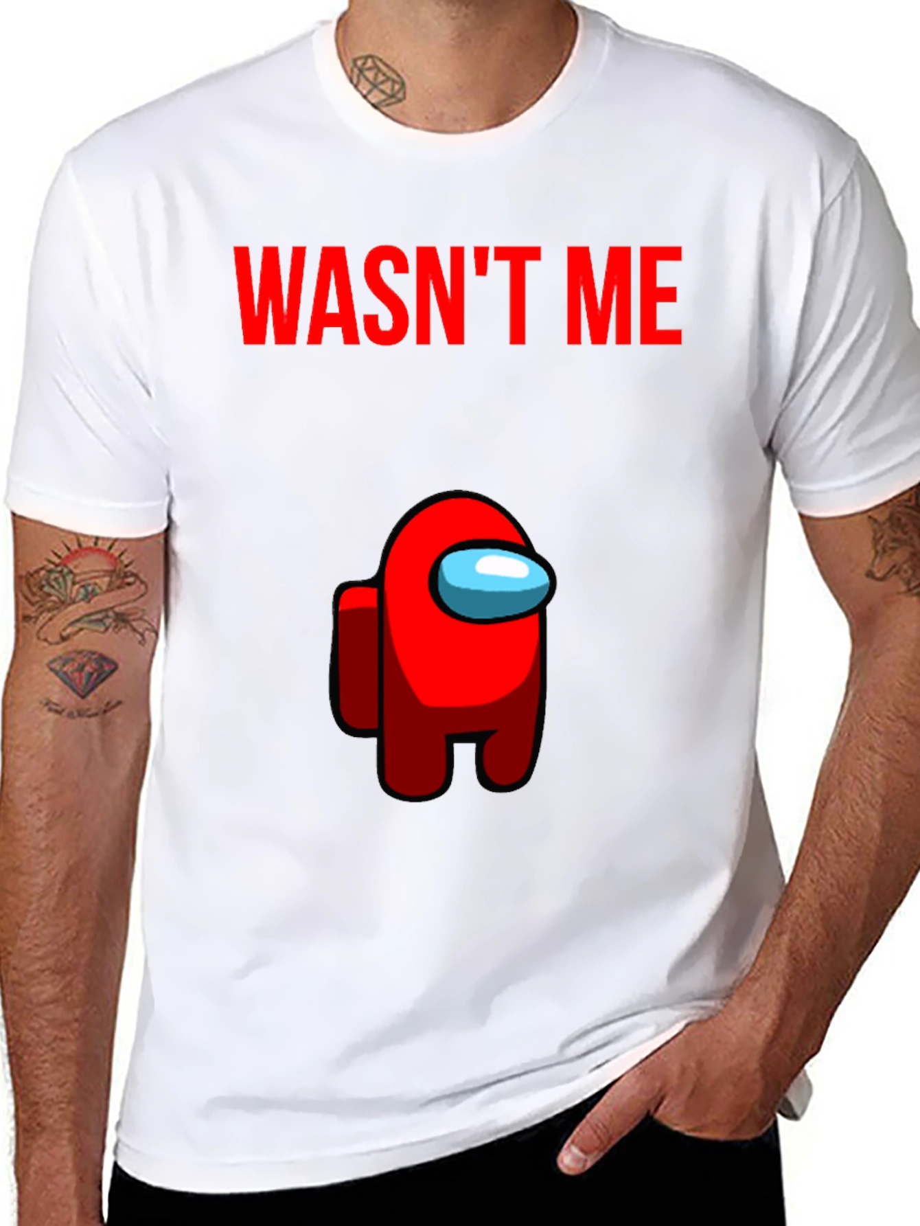 Among Us Wasnt Me Black T-Shirt