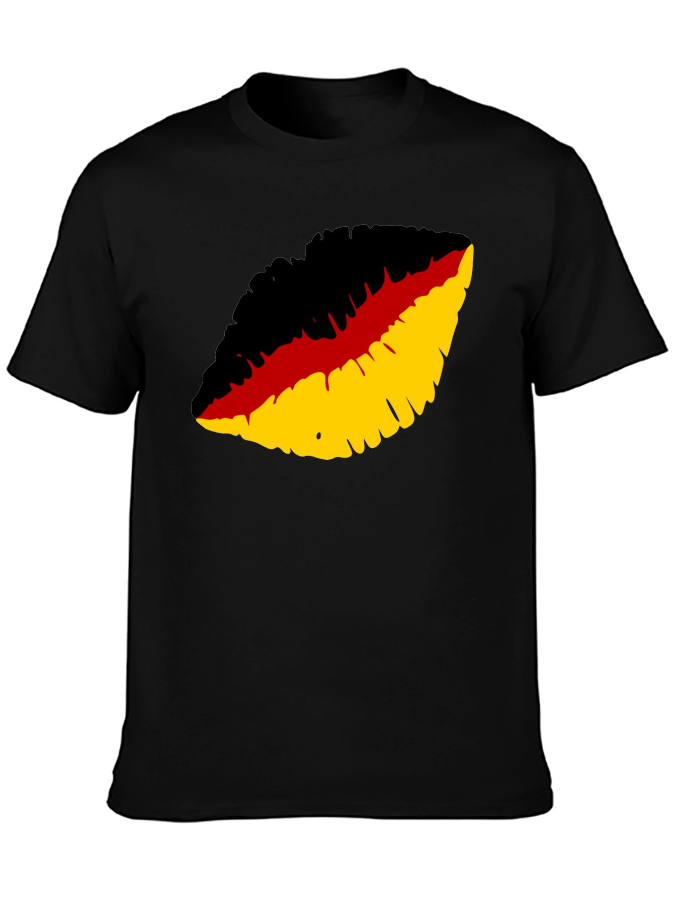 German Flag Lips Graphic Tee - Black