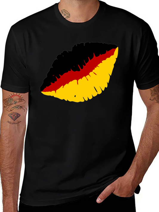 German Flag Lips Graphic Tee - Black