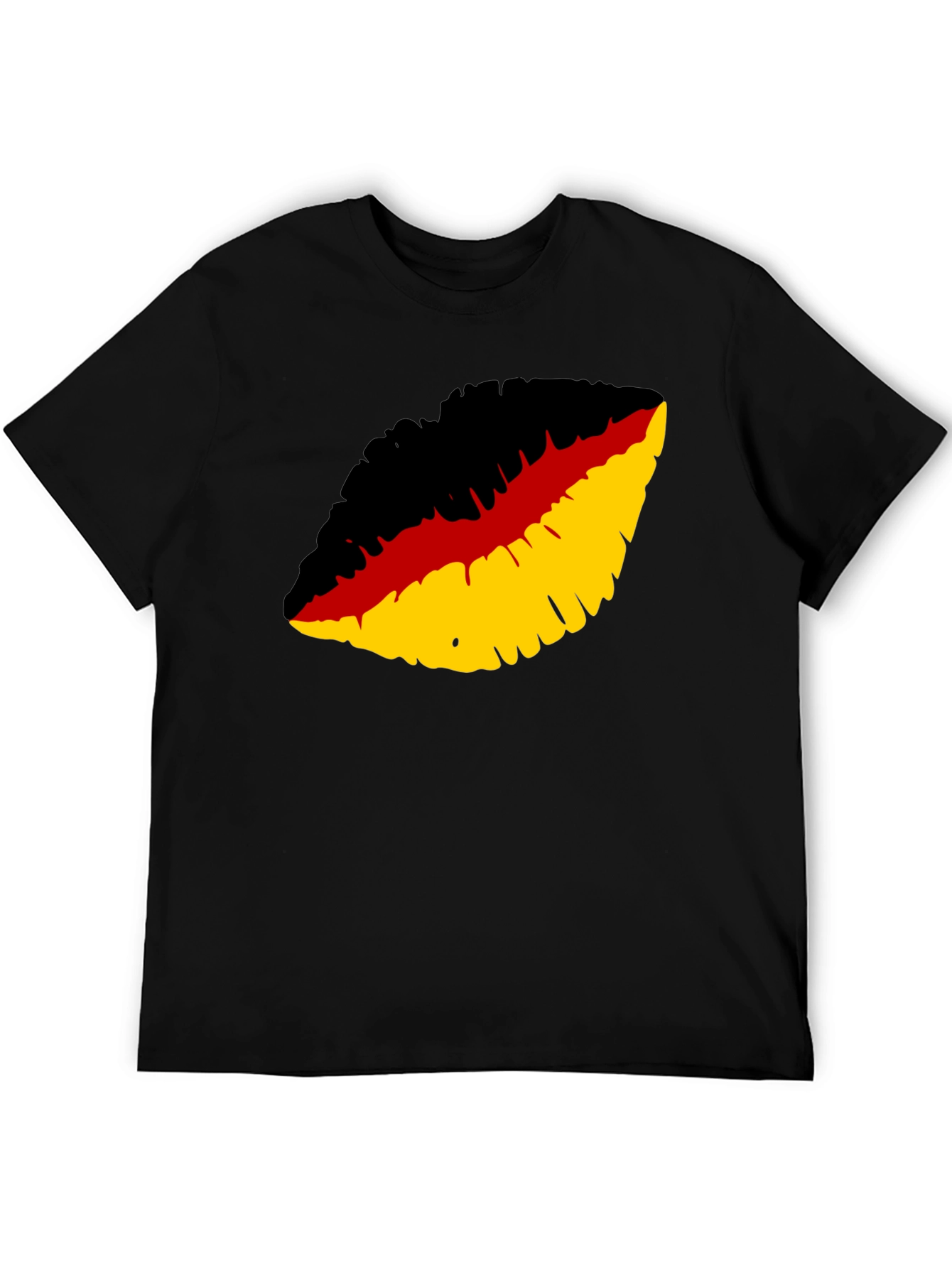 German Flag Lips Graphic Tee - Black
