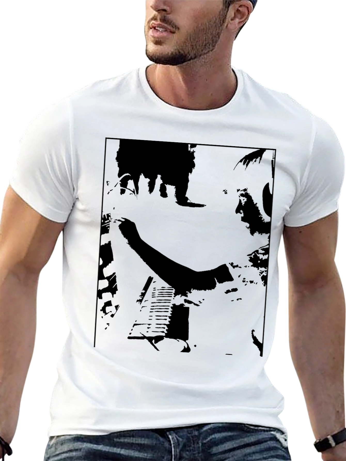 Musician Graphic Print Black T-Shirt