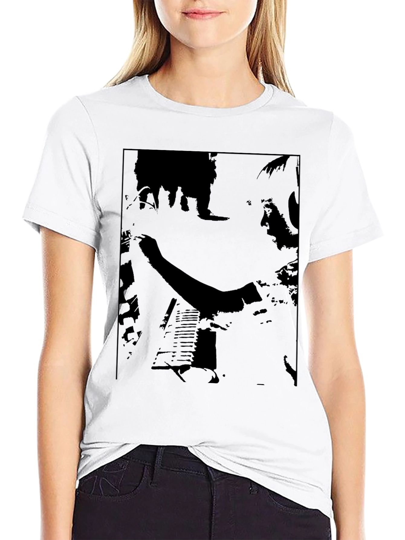 Musician Graphic Print Black T-Shirt