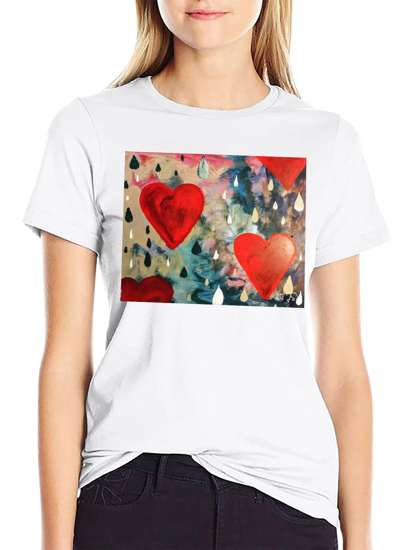 Abstract Heart Rain T-Shirt