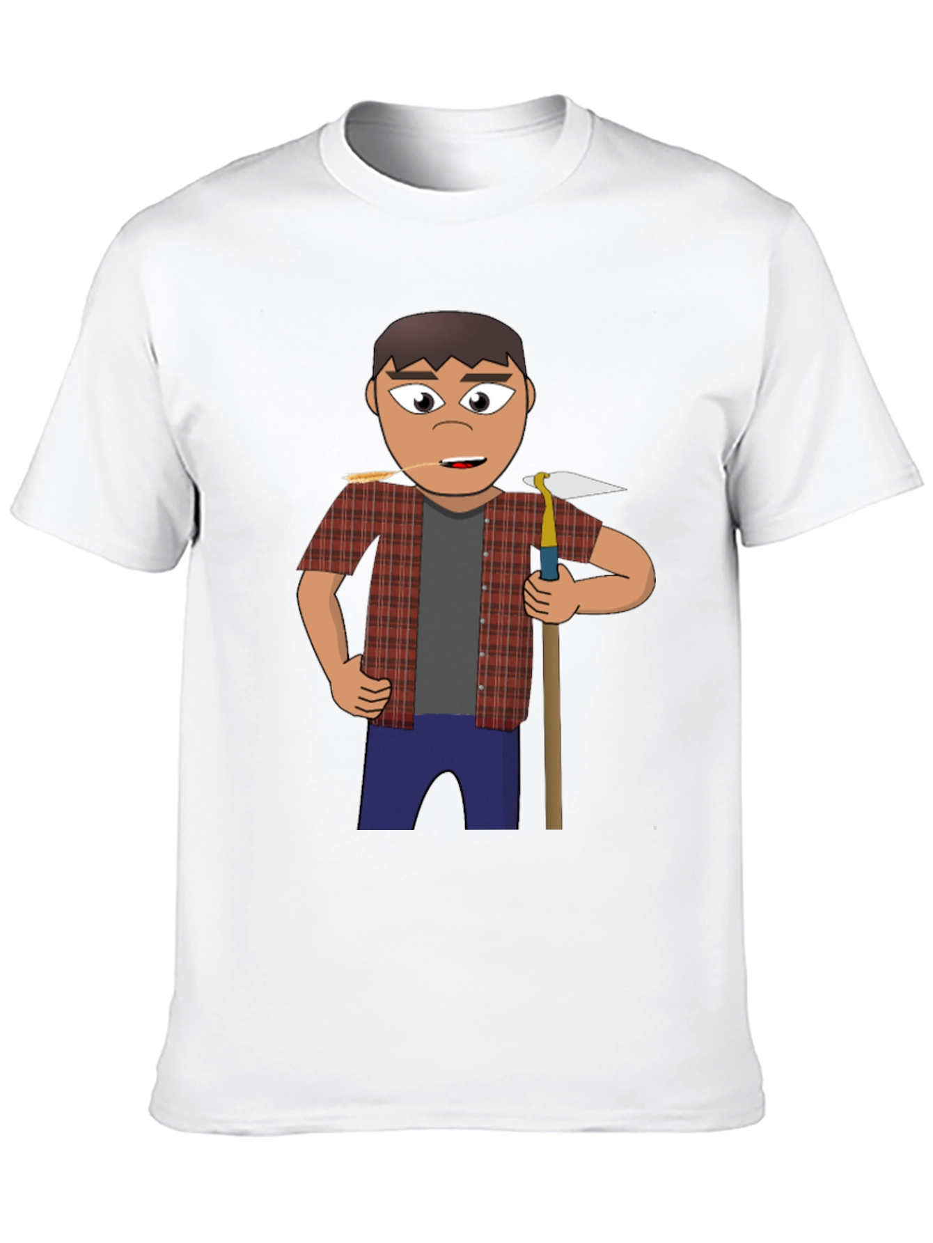 Cartoon Farmer Graphic Tee - Black