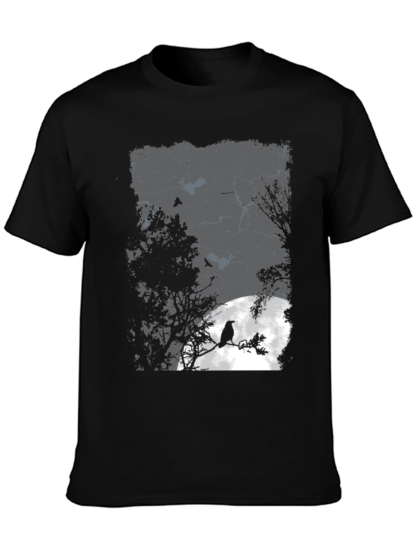 Raven Moon Graphic Tee - Mens Black T-Shirt