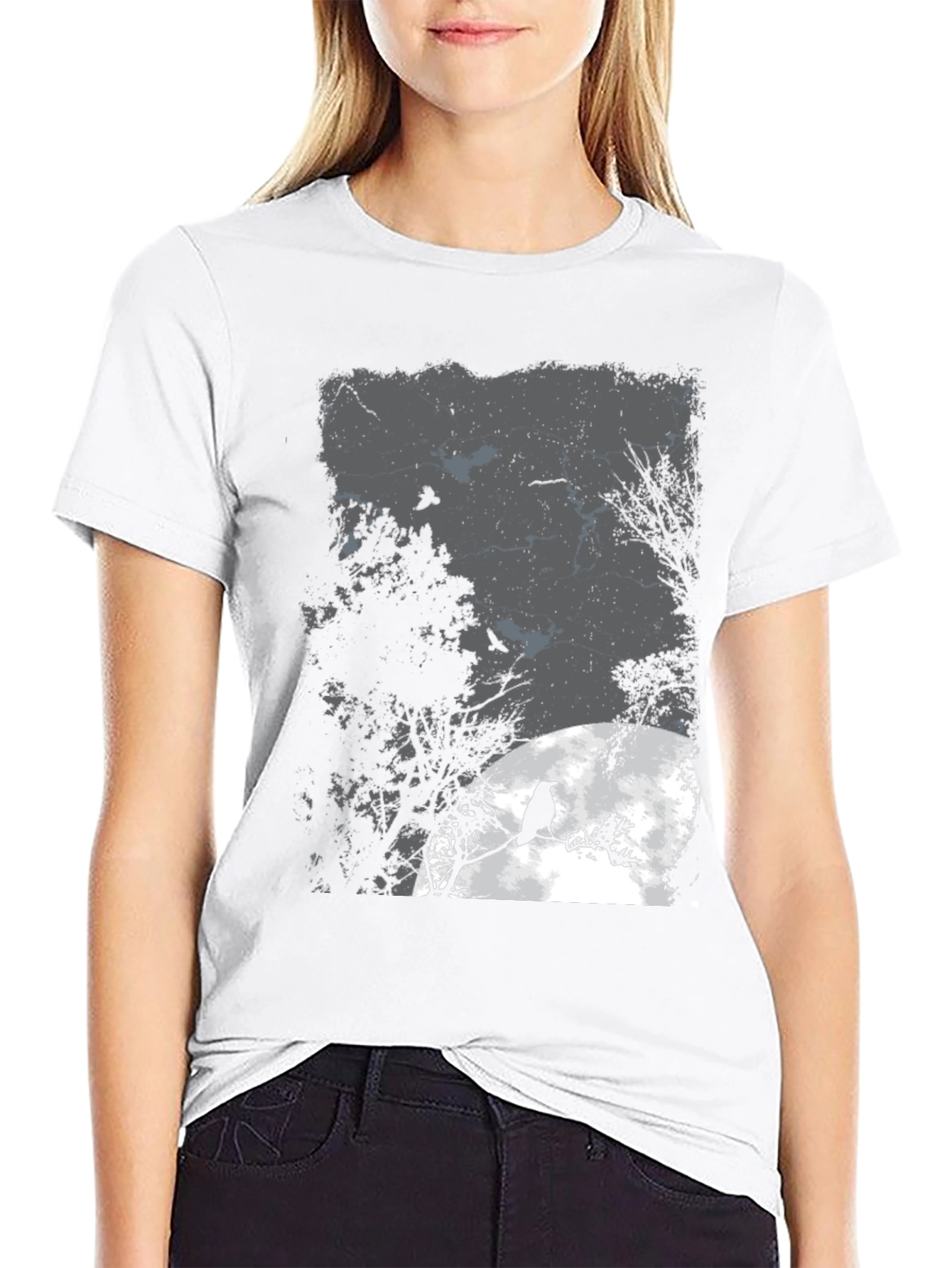 Raven Moon Graphic Tee - Mens Black T-Shirt