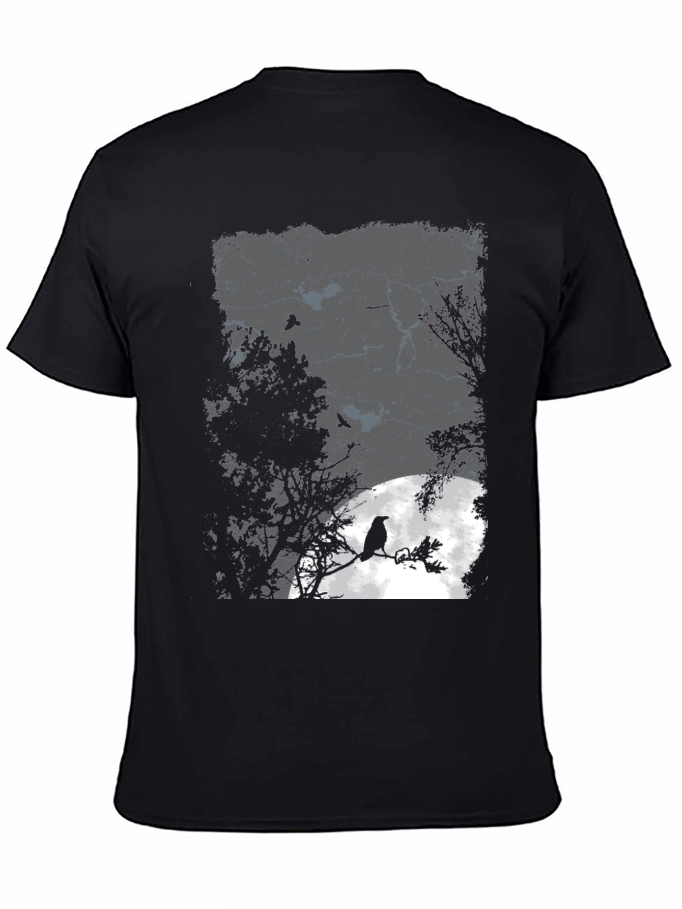 Raven Moon Graphic Tee - Mens Black T-Shirt