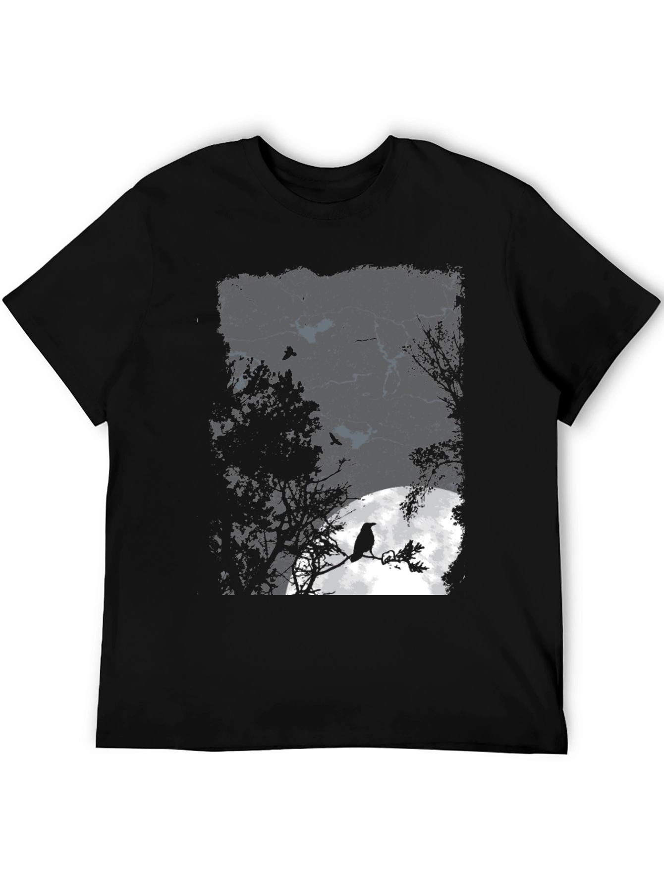 Raven Moon Graphic Tee - Mens Black T-Shirt