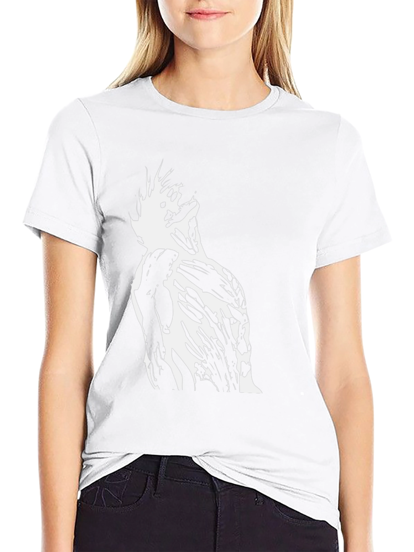 Abstract Graphic Tee - Black Cotton Casual T-Shirt