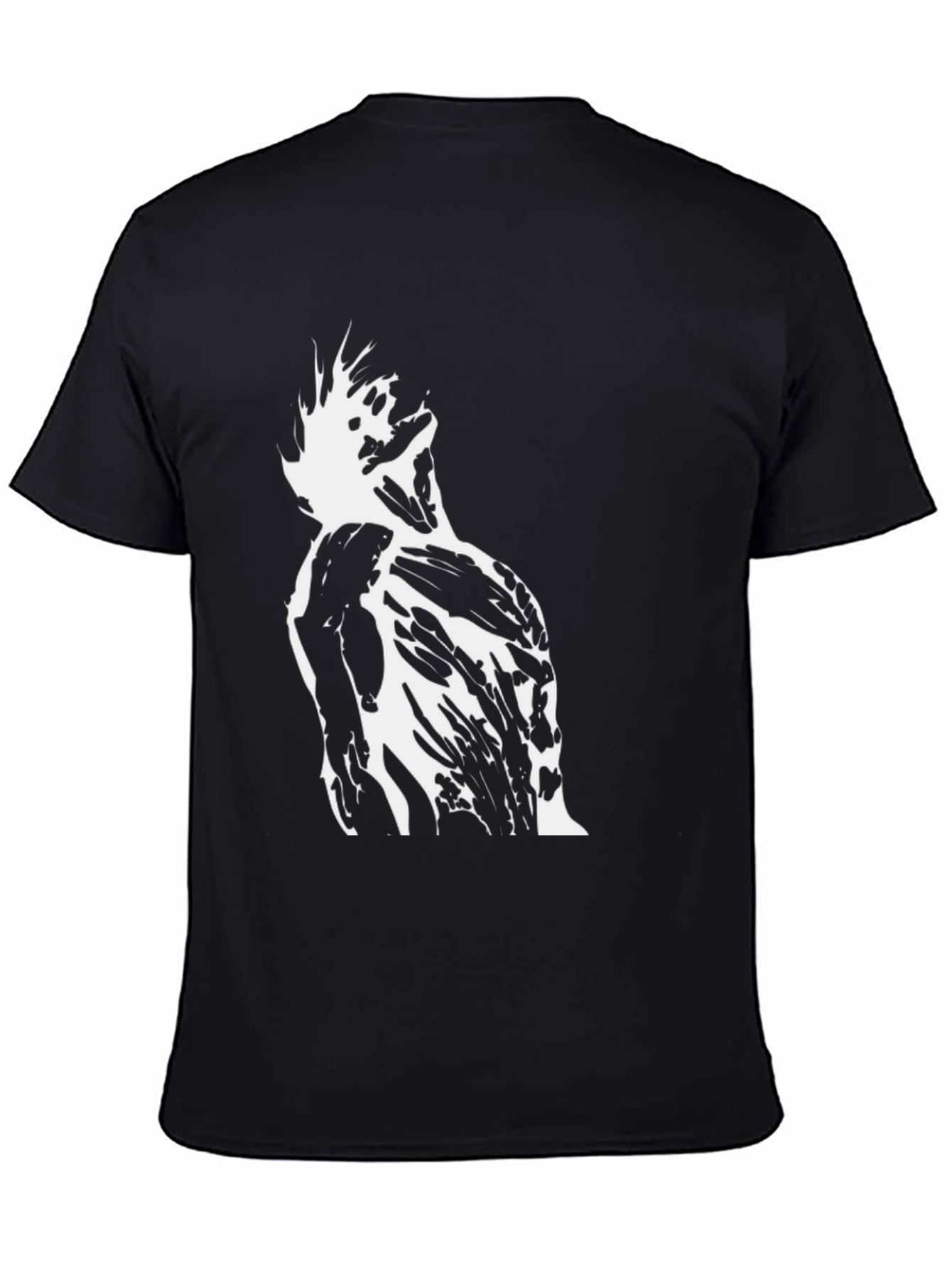 Abstract Graphic Tee - Black Cotton Casual T-Shirt
