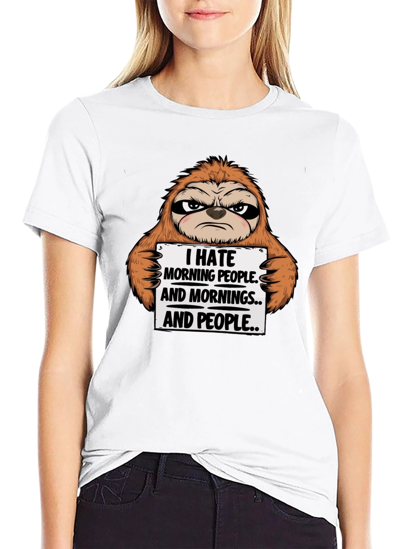 I Hate Morning People Sloth T-Shirt
