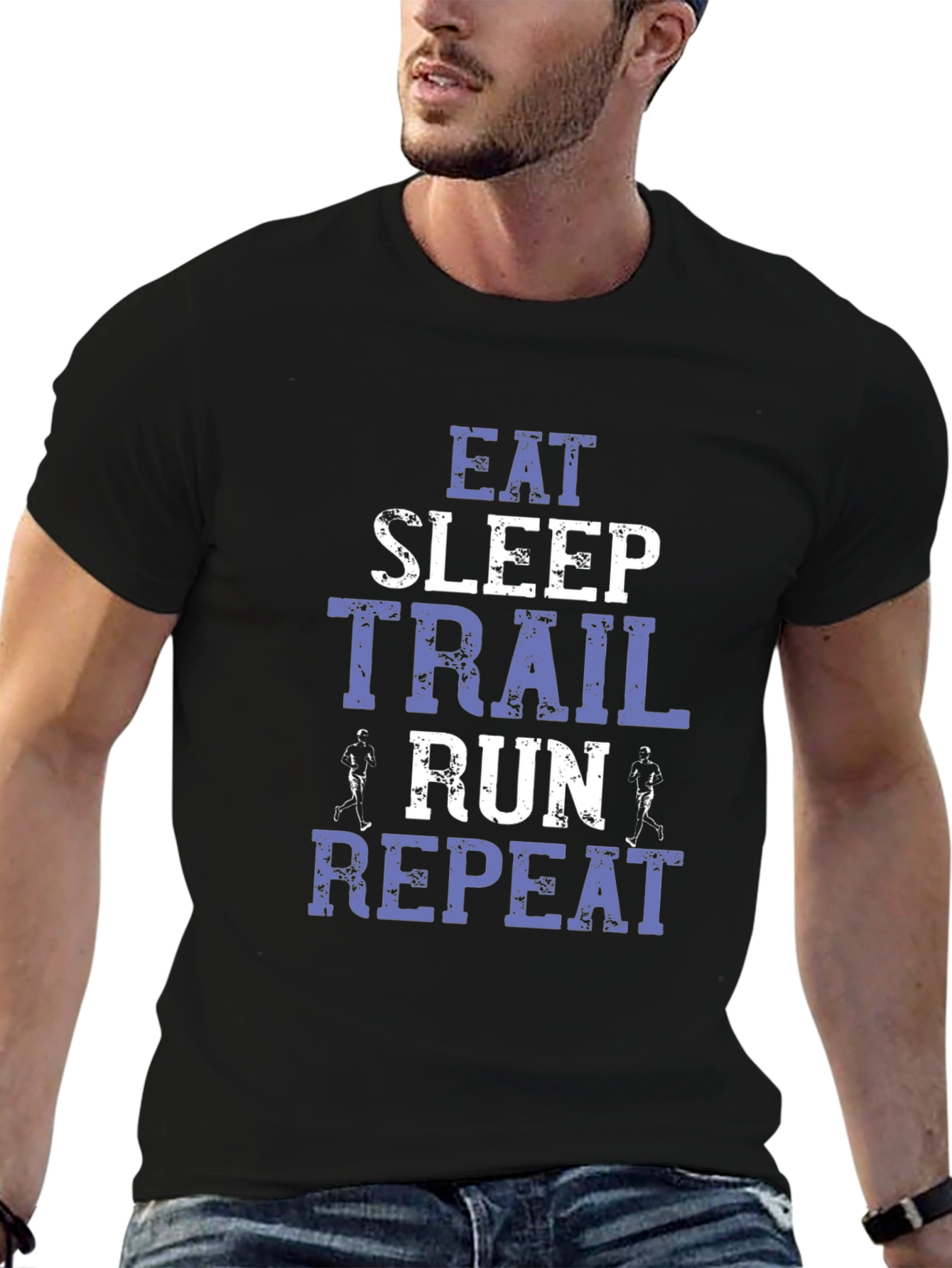 Eat Sleep Trail Run Repeat Black T-Shirt