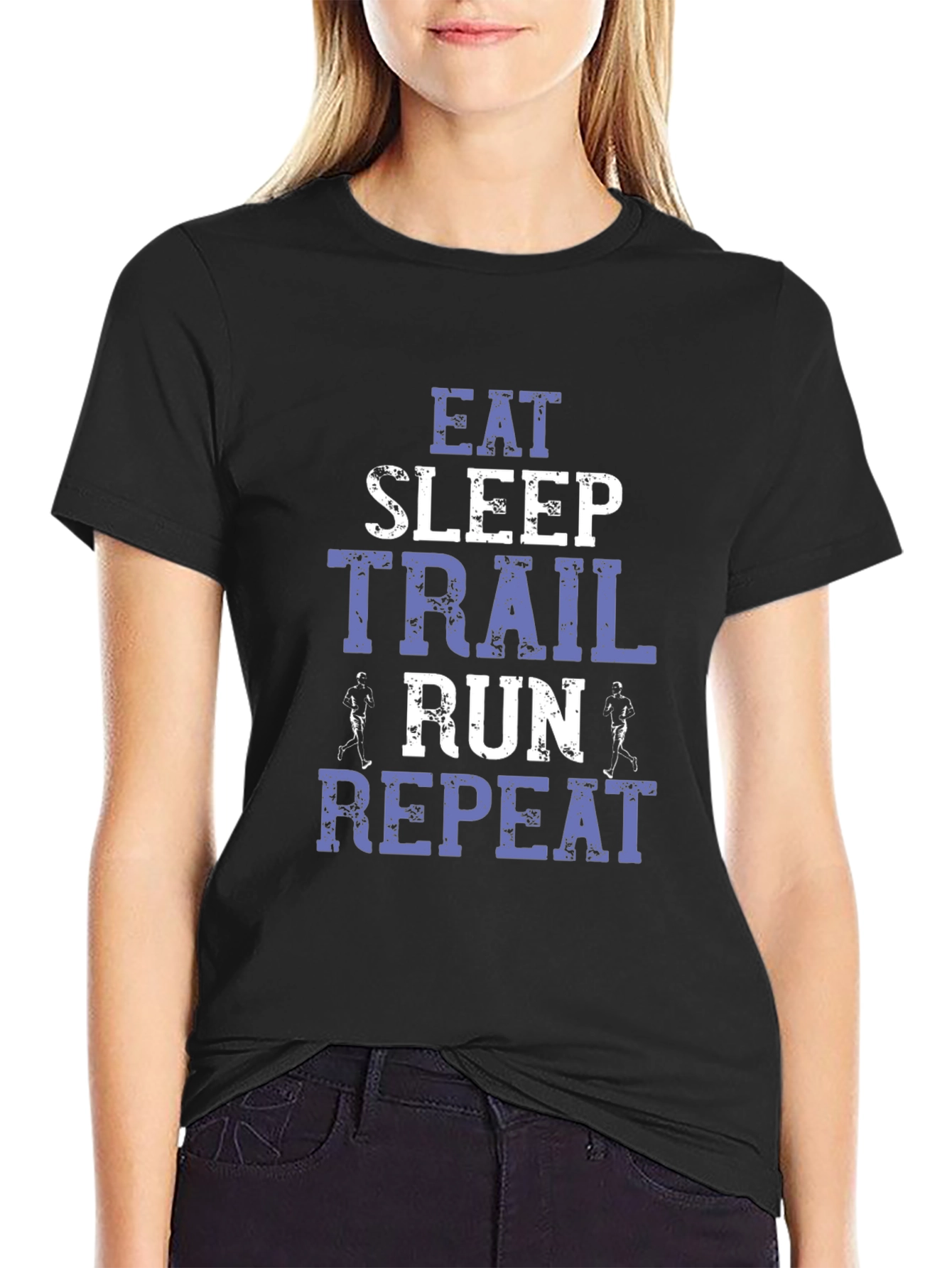 Eat Sleep Trail Run Repeat Black T-Shirt