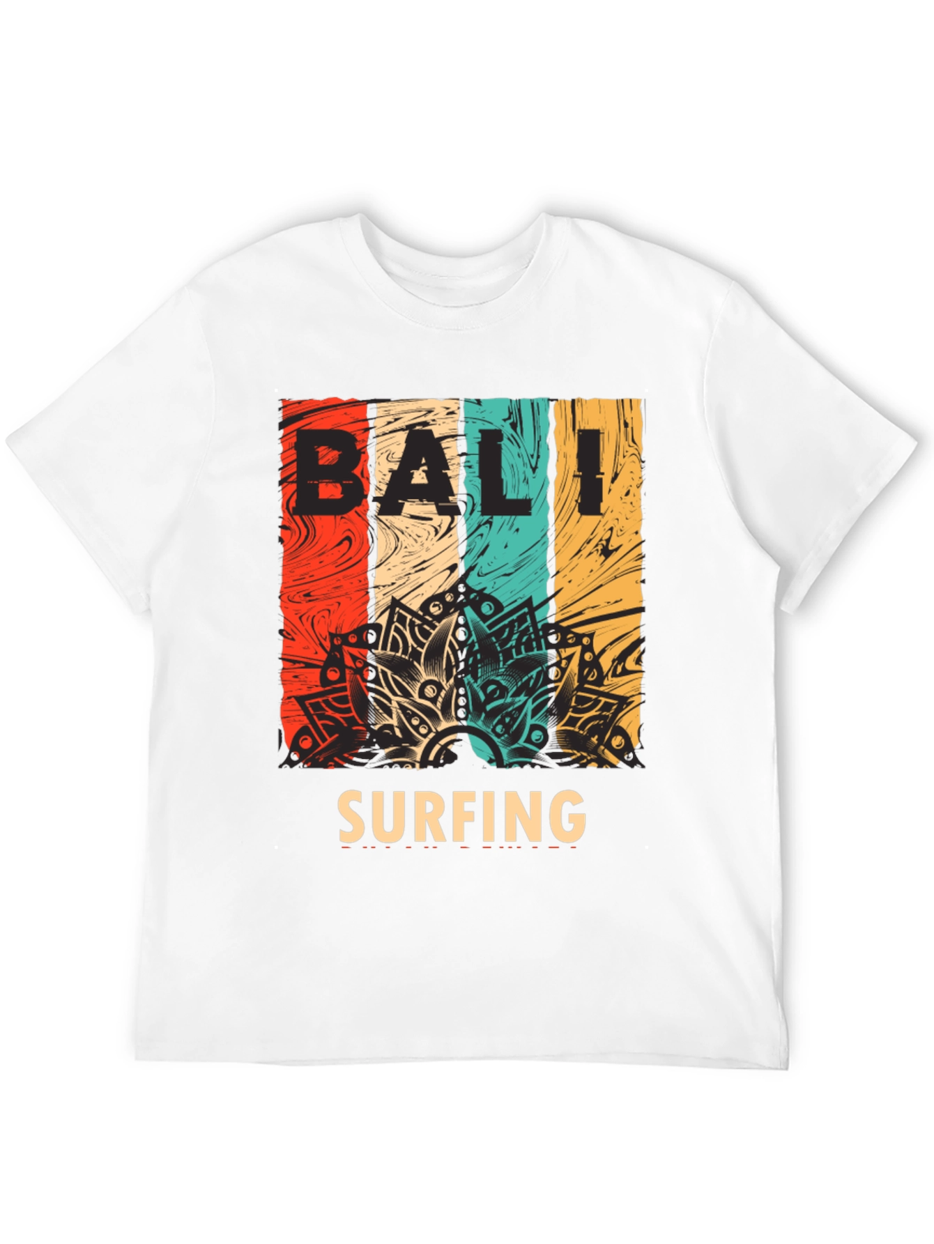 Bali Surfing Graphic Tee - Retro Style