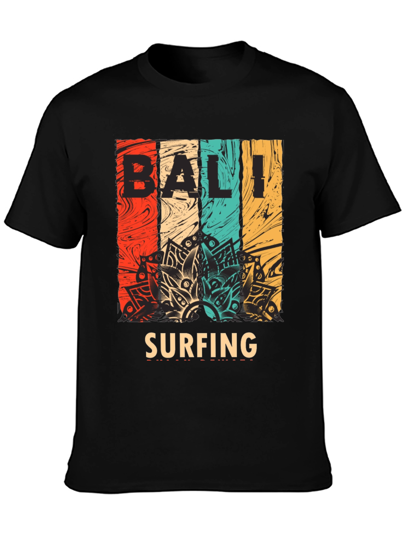 Bali Surfing Graphic Tee - Retro Style