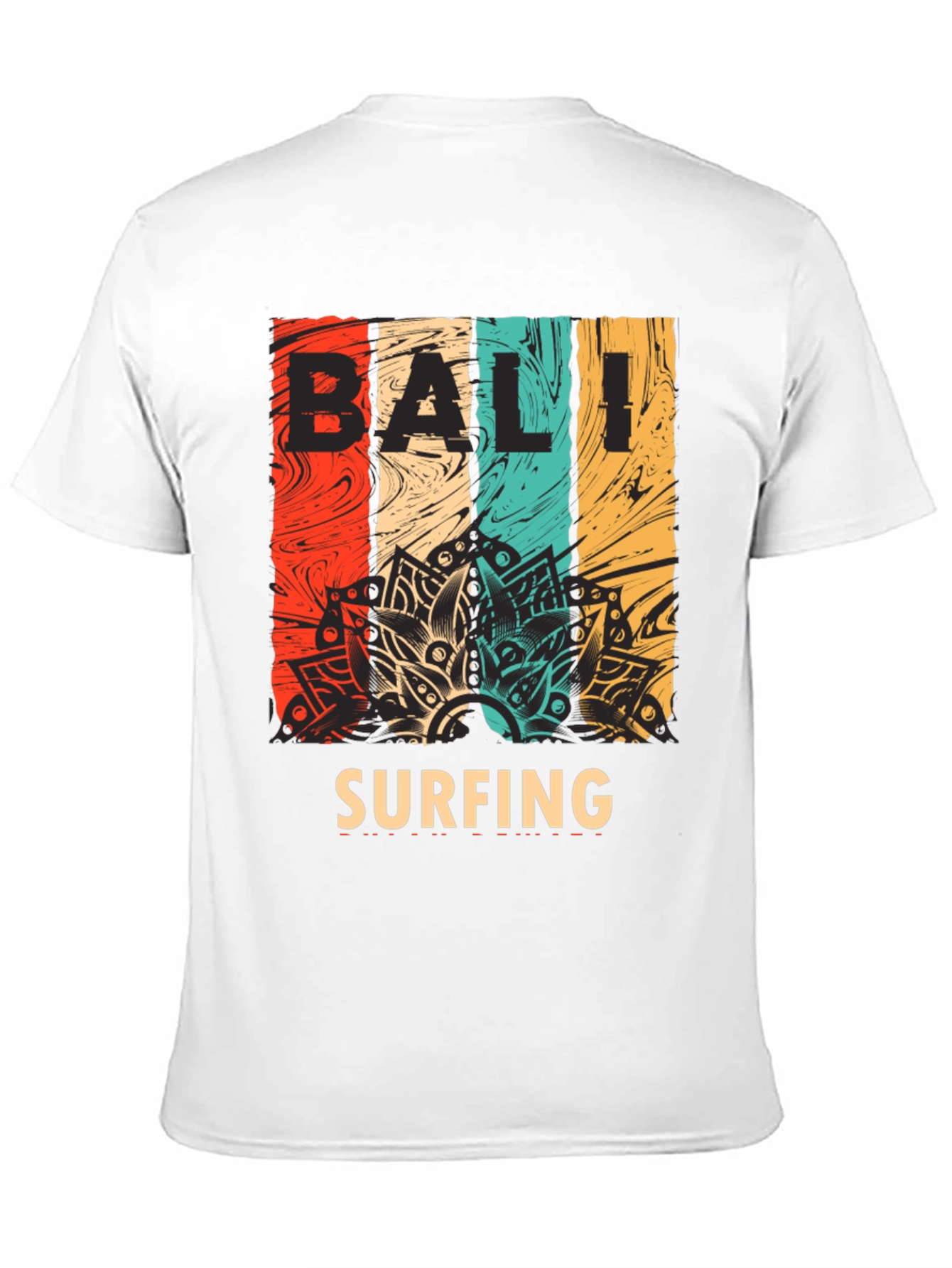 Bali Surfing Graphic Tee - Retro Style