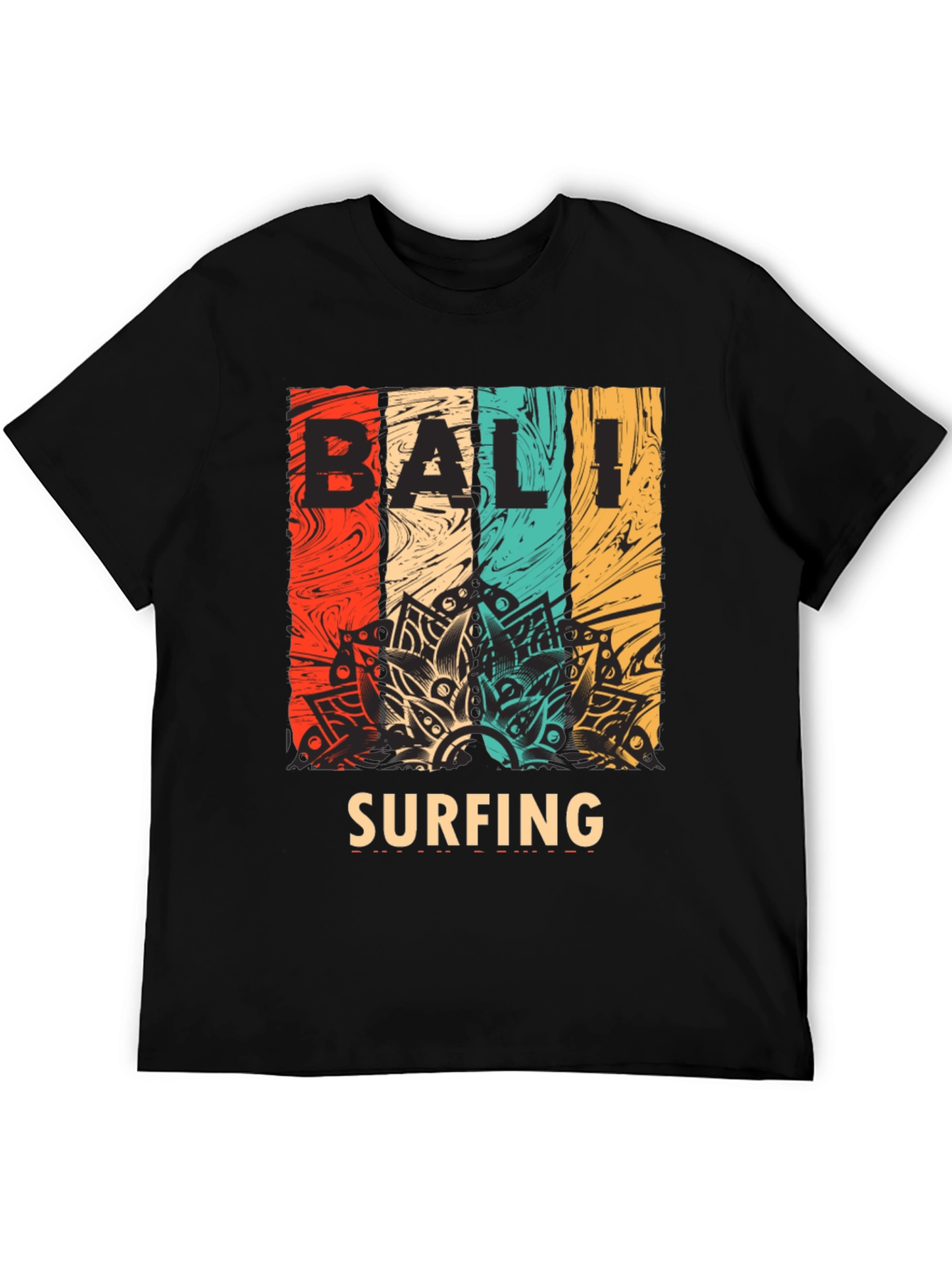 Bali Surfing Graphic Tee - Retro Style