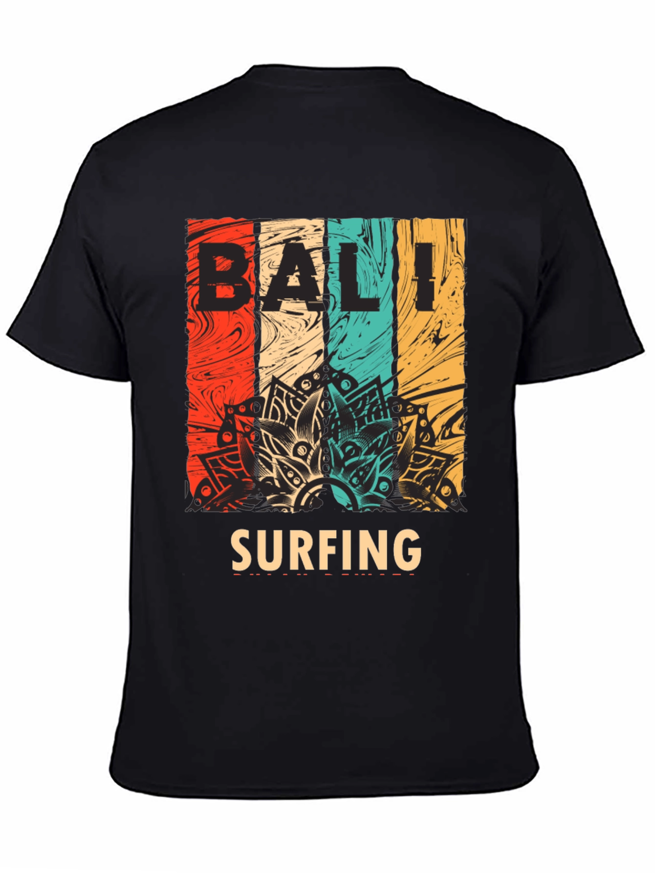 Bali Surfing Graphic Tee - Retro Style