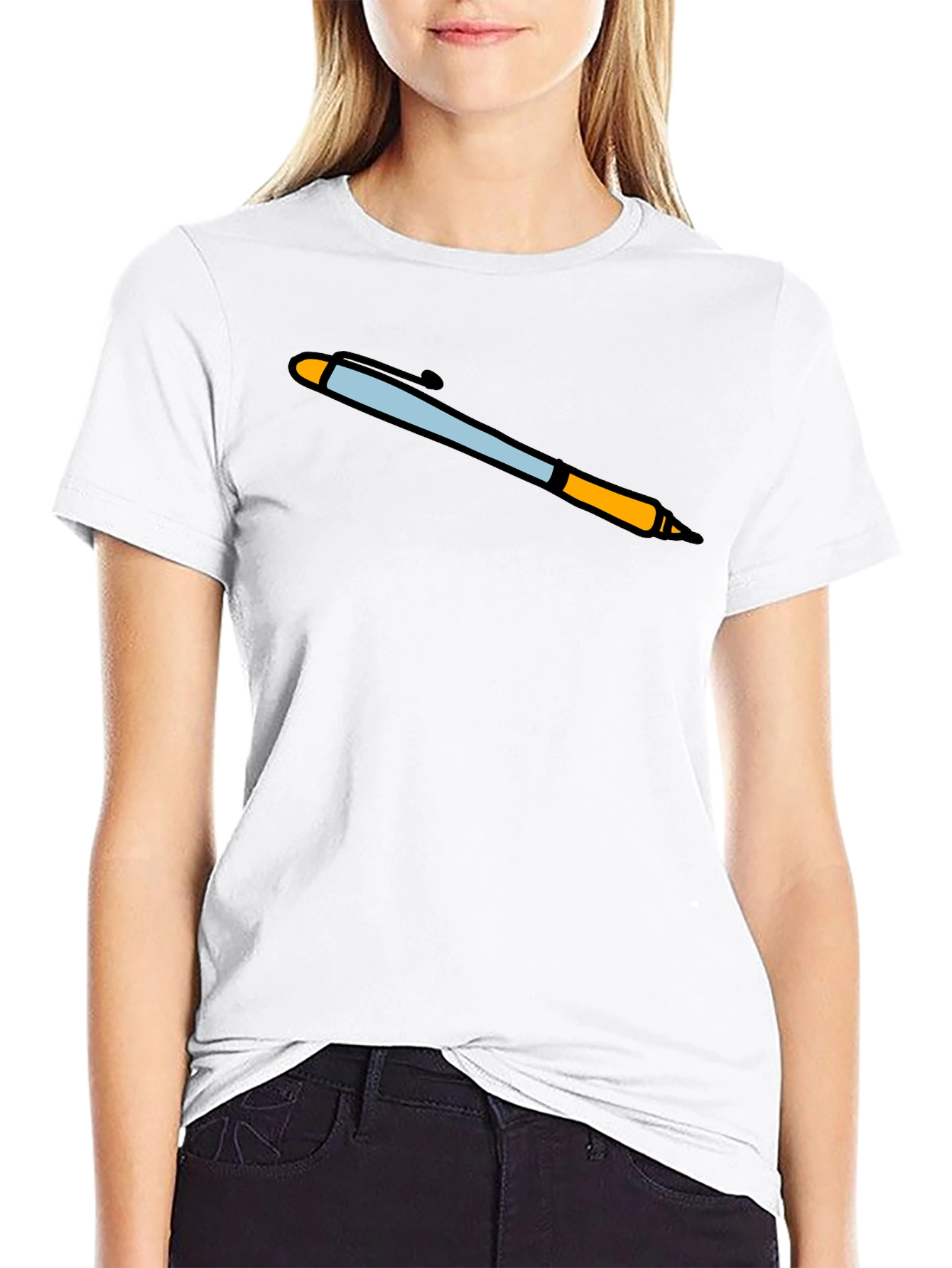 Novelty Pen Graphic Tee - Black