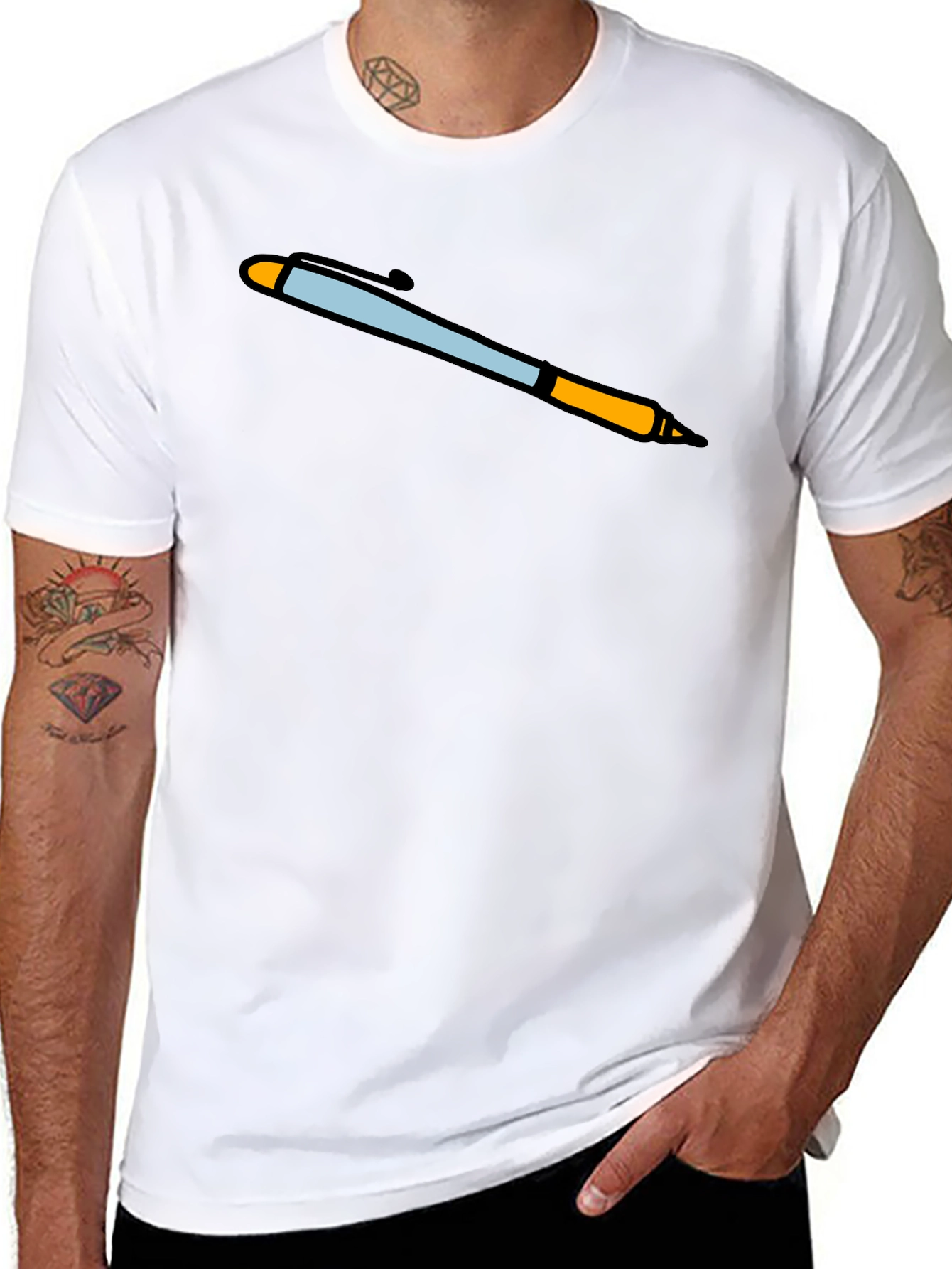 Novelty Pen Graphic Tee - Black
