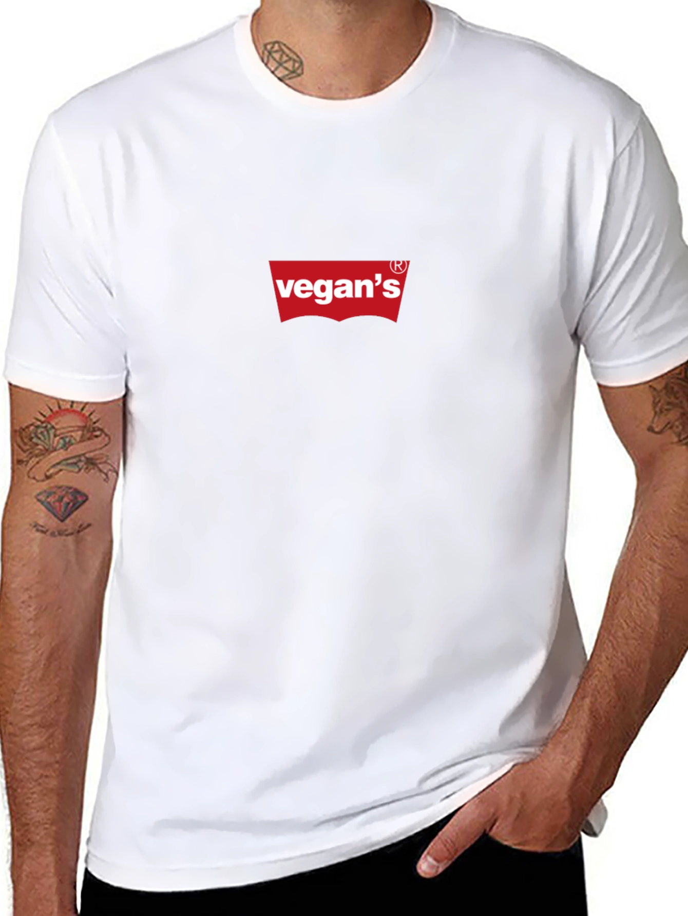 Vegans Red Logo Black T-Shirt