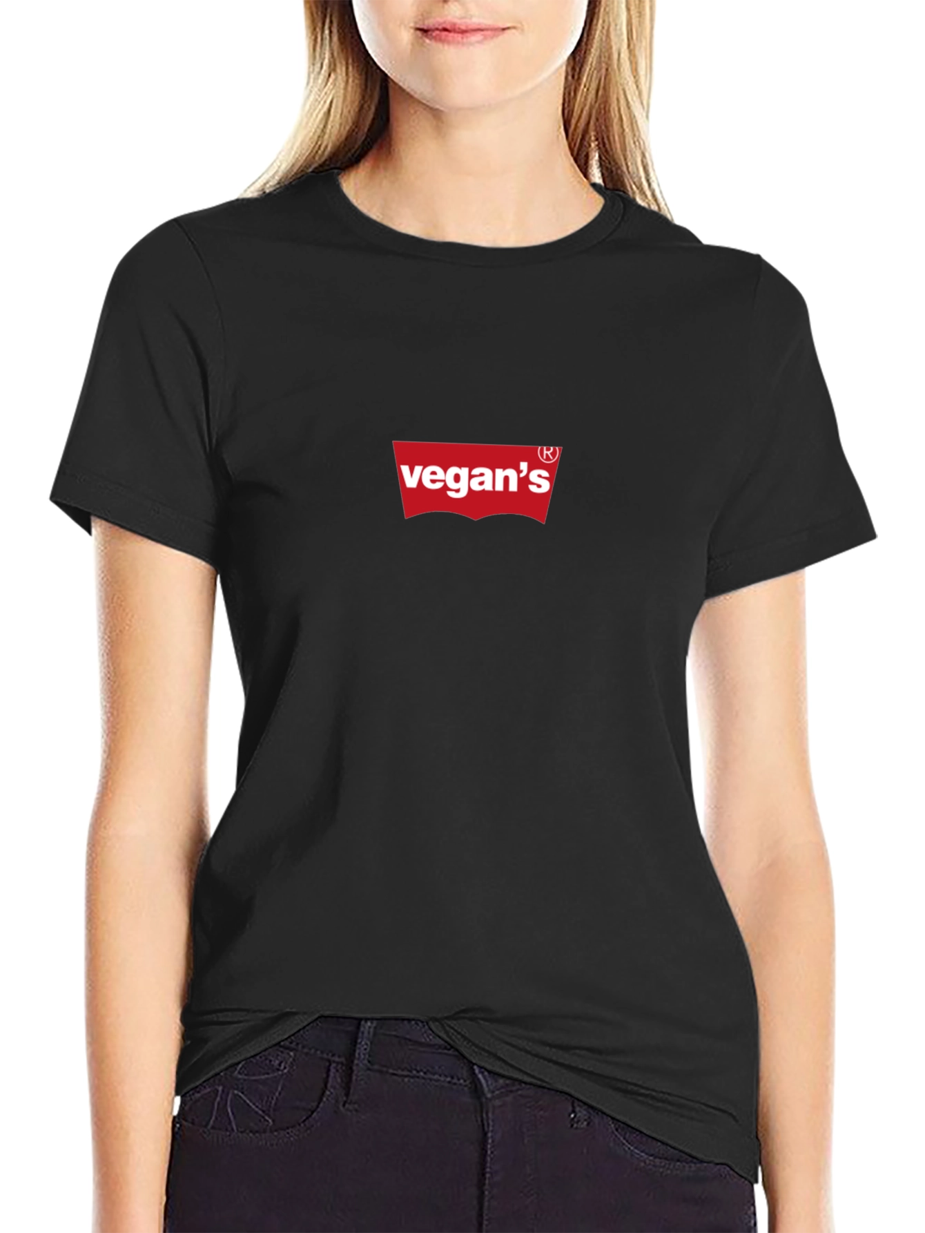 Vegans Red Logo Black T-Shirt