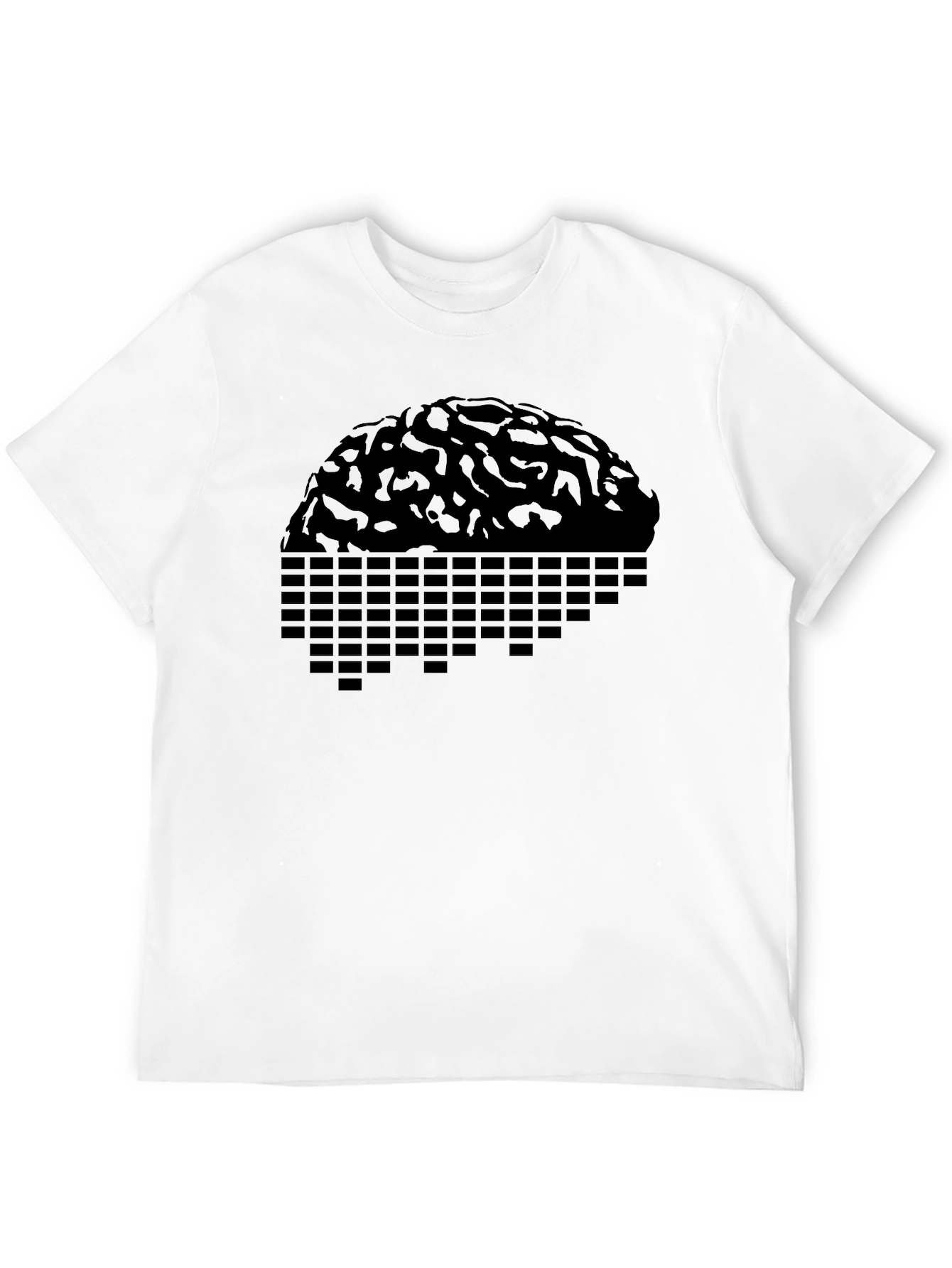 Geometric Brain Graphic T-Shirt - Black
