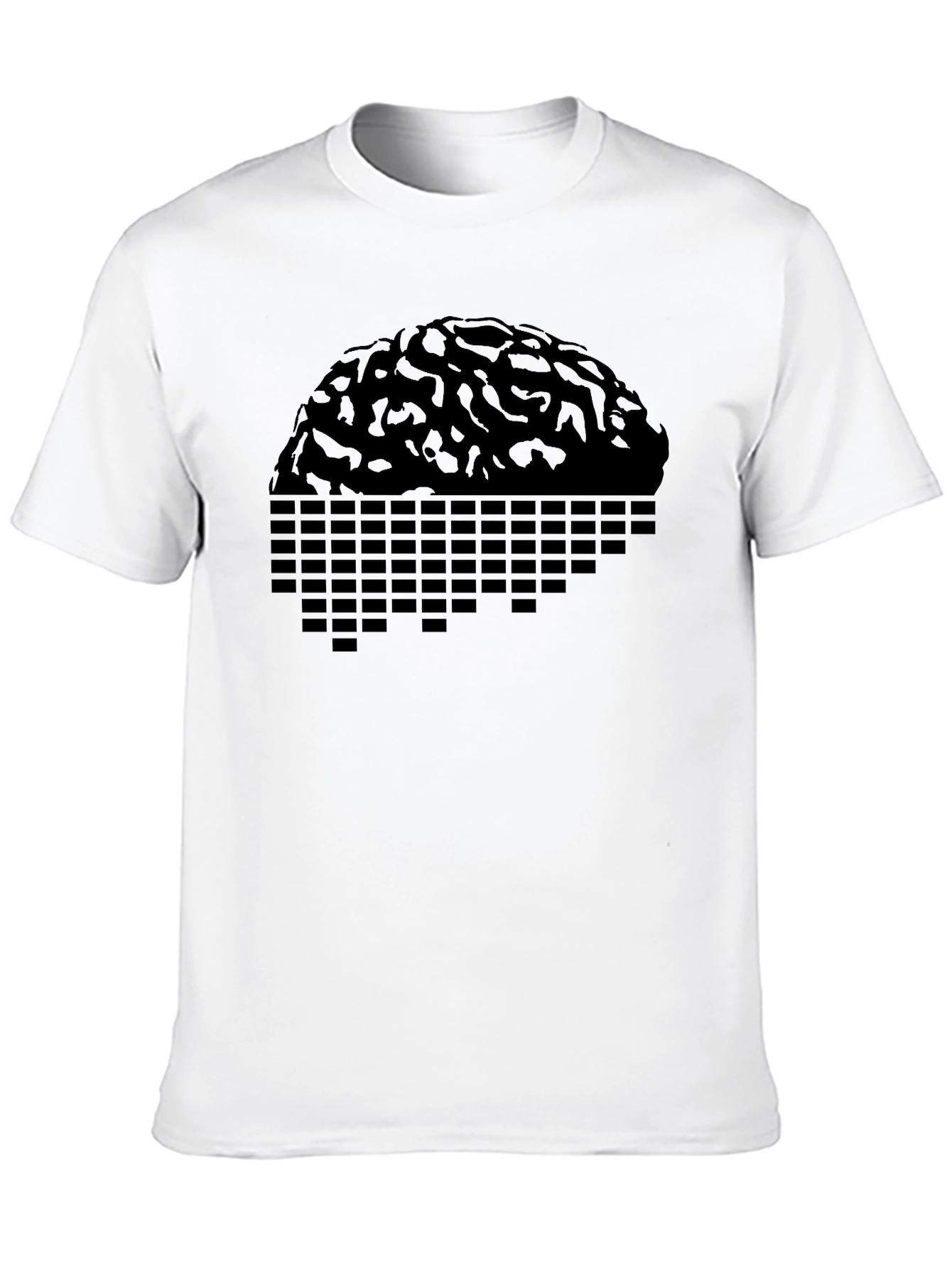 Geometric Brain Graphic T-Shirt - Black