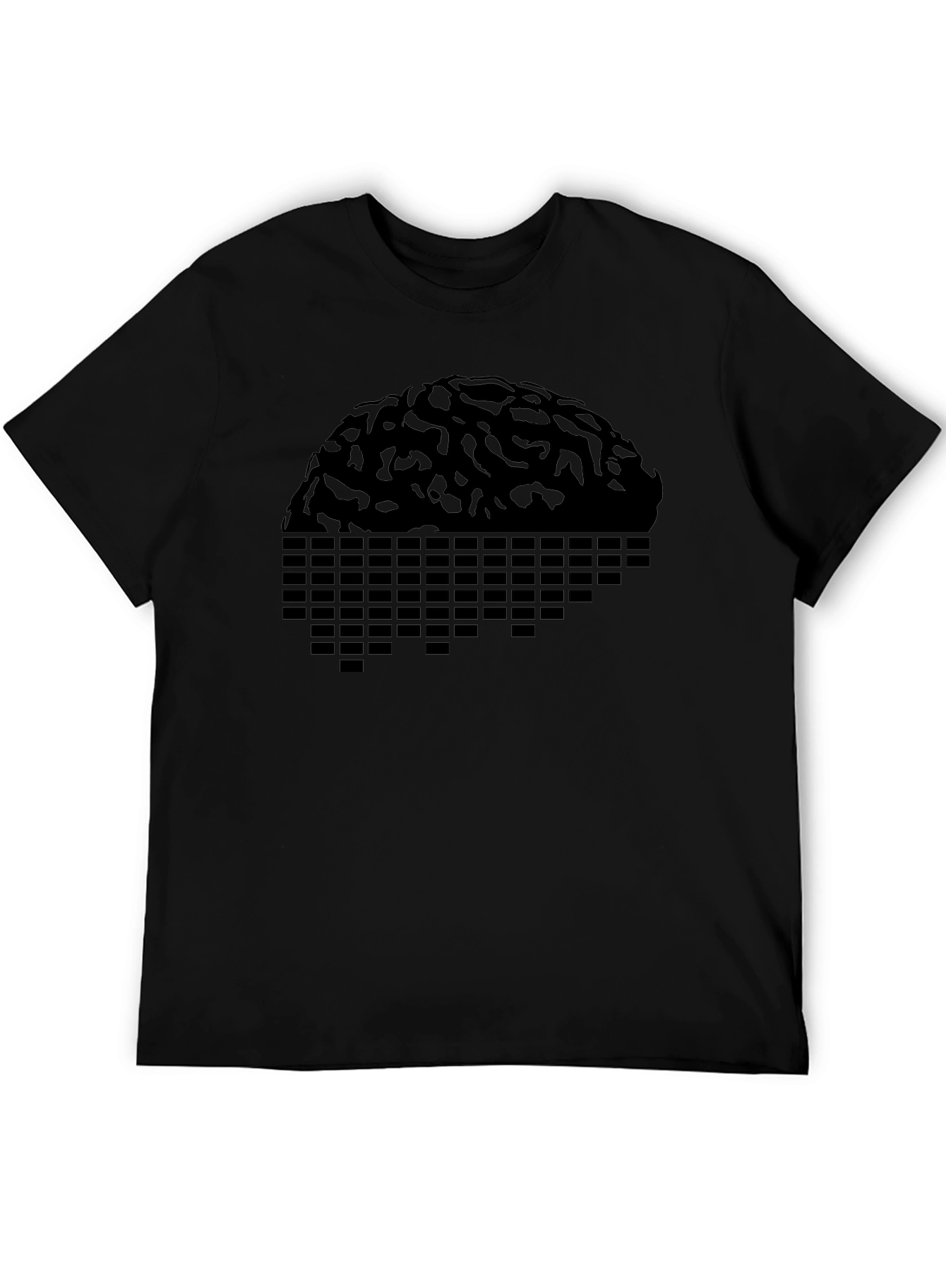 Geometric Brain Graphic T-Shirt - Black