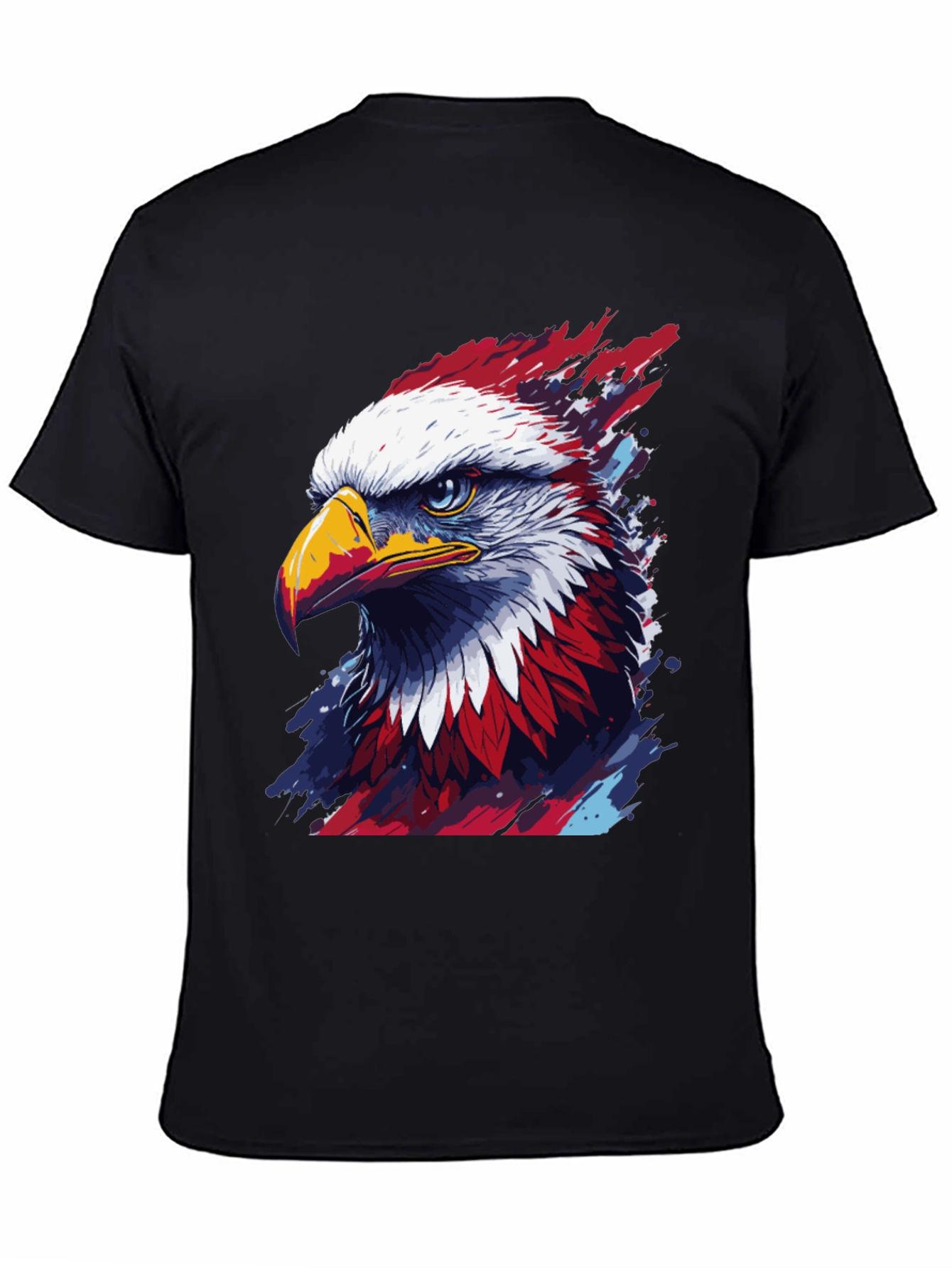 Patriotic Eagle Graphic Tee - Mens Black T-Shirt